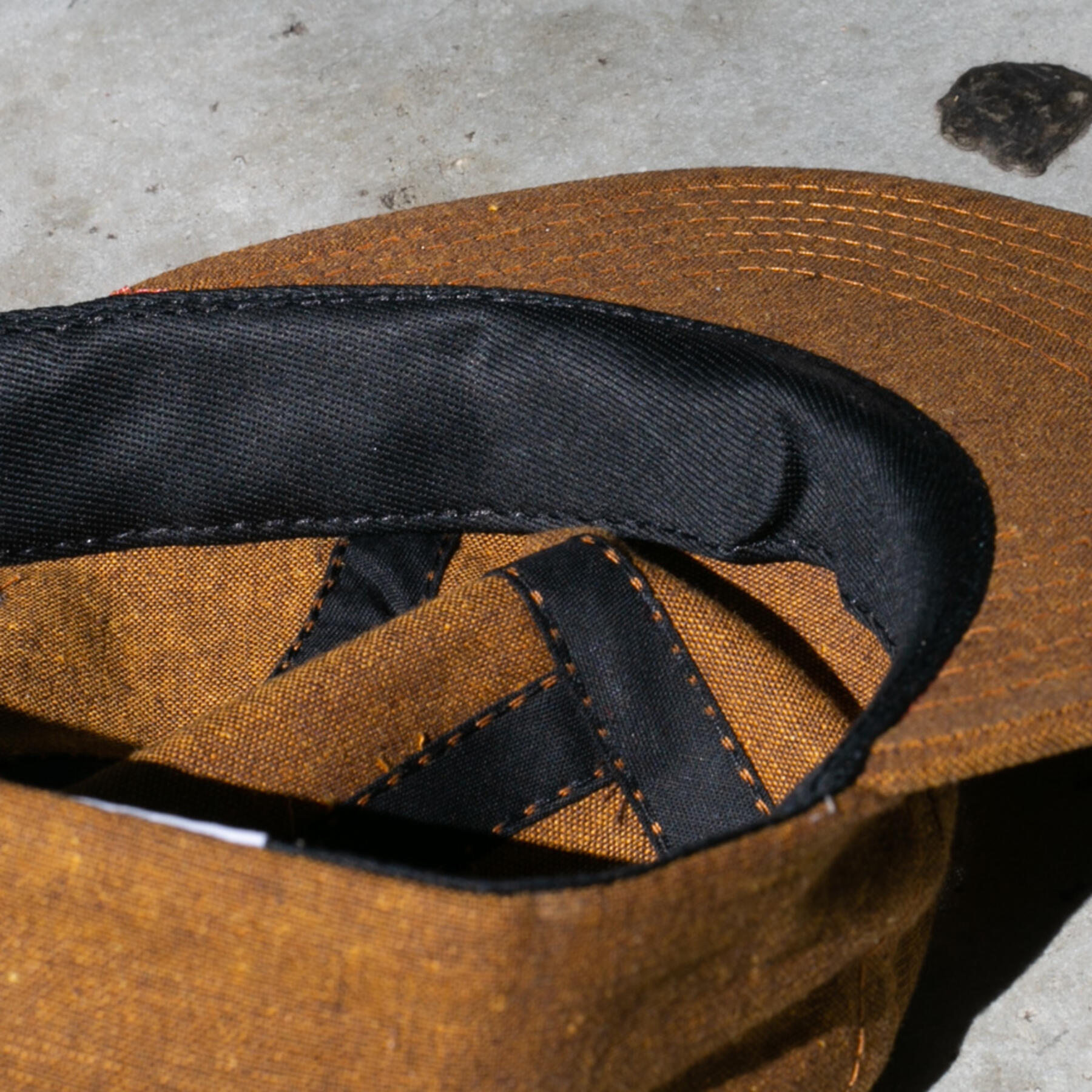 gustin camp hat - slub chambray rust