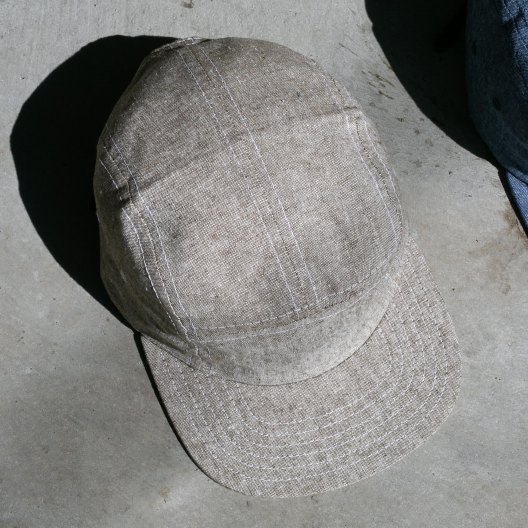 gustin camp hat - slub chambray olive