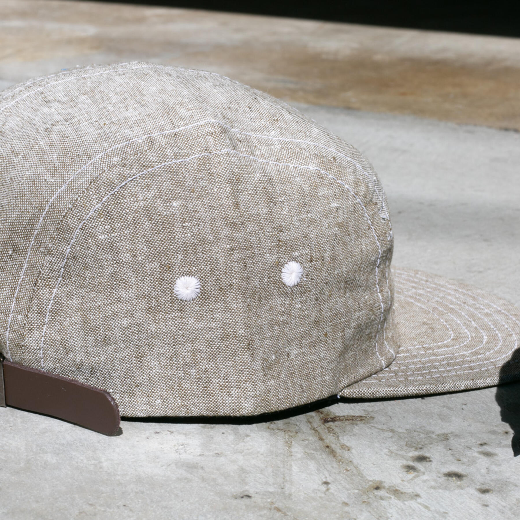 gustin camp hat - slub chambray olive