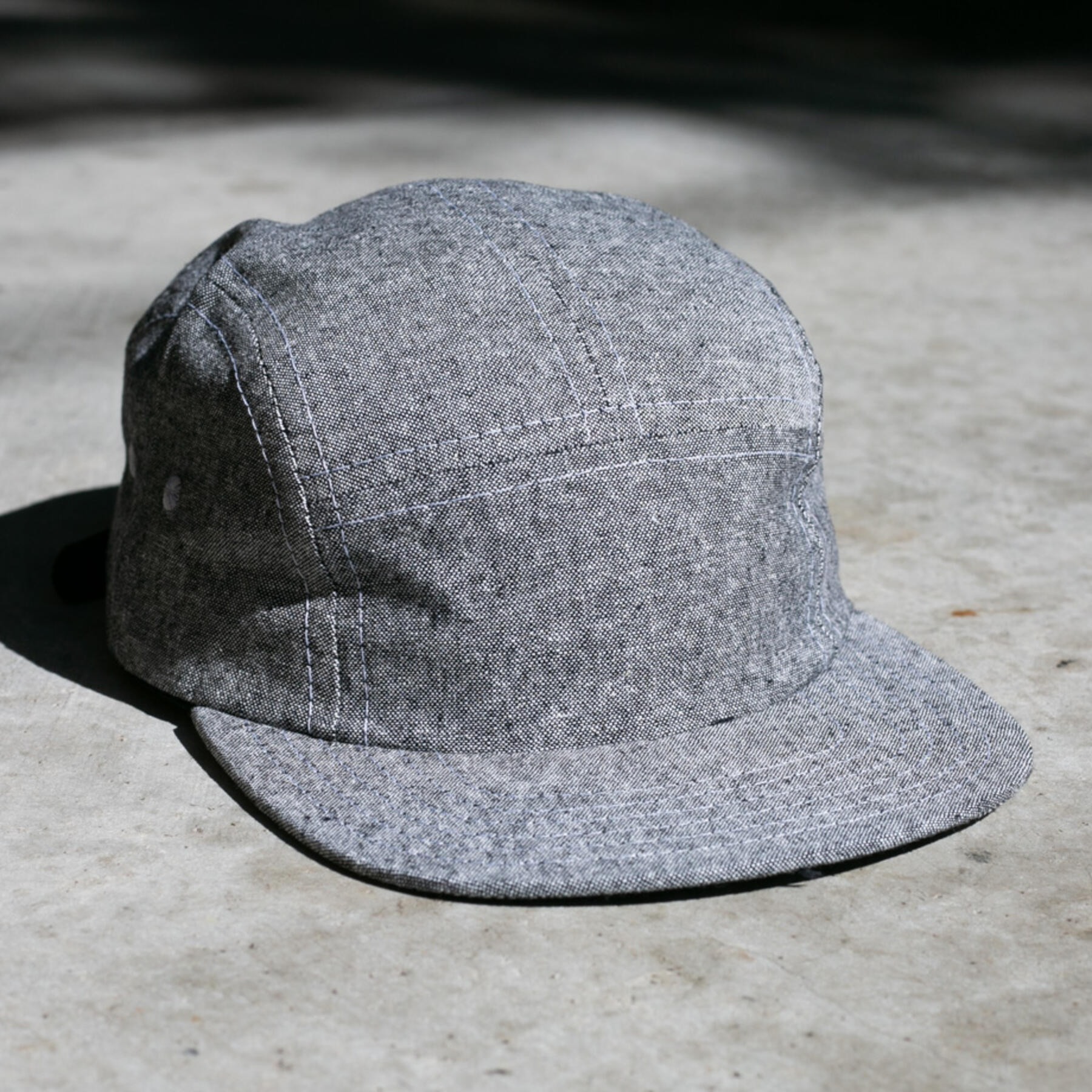 gustin camp hat - slub chambray black