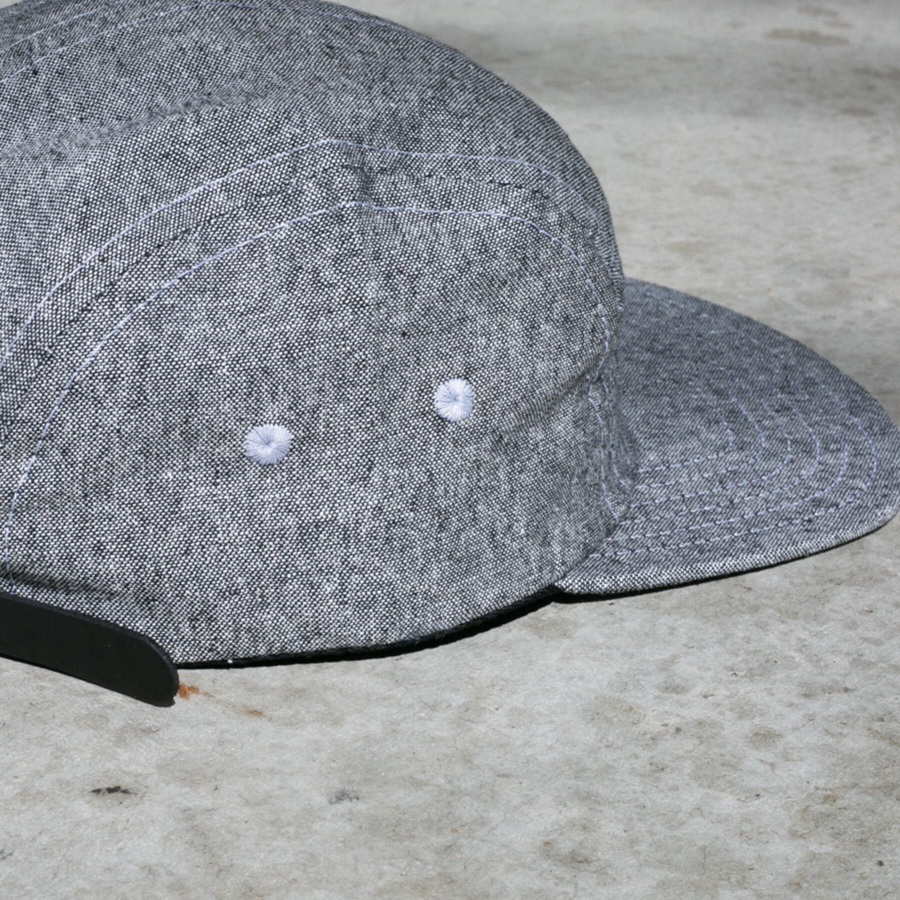 gustin camp hat - slub chambray black