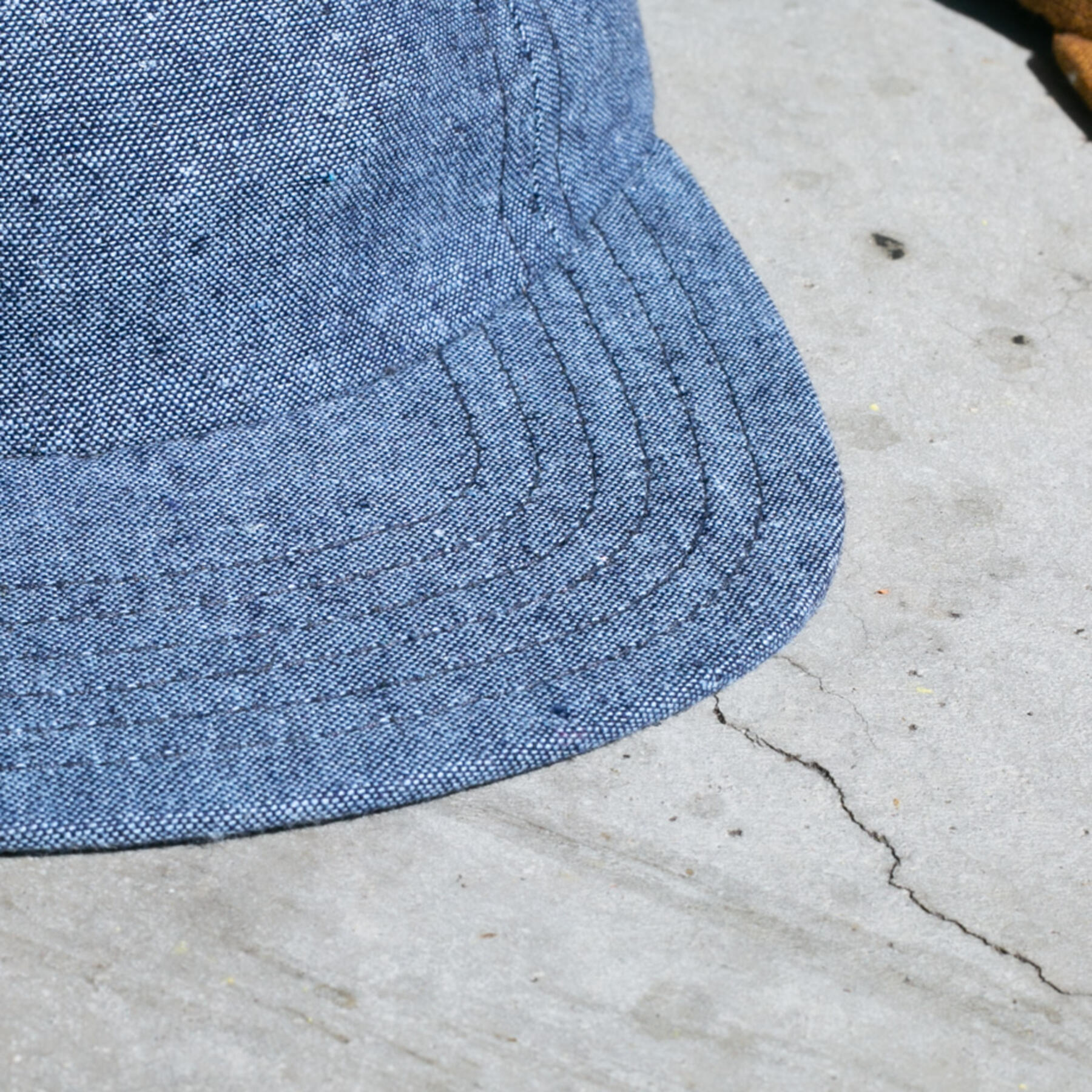 gustin camp hat - slub chambray blue