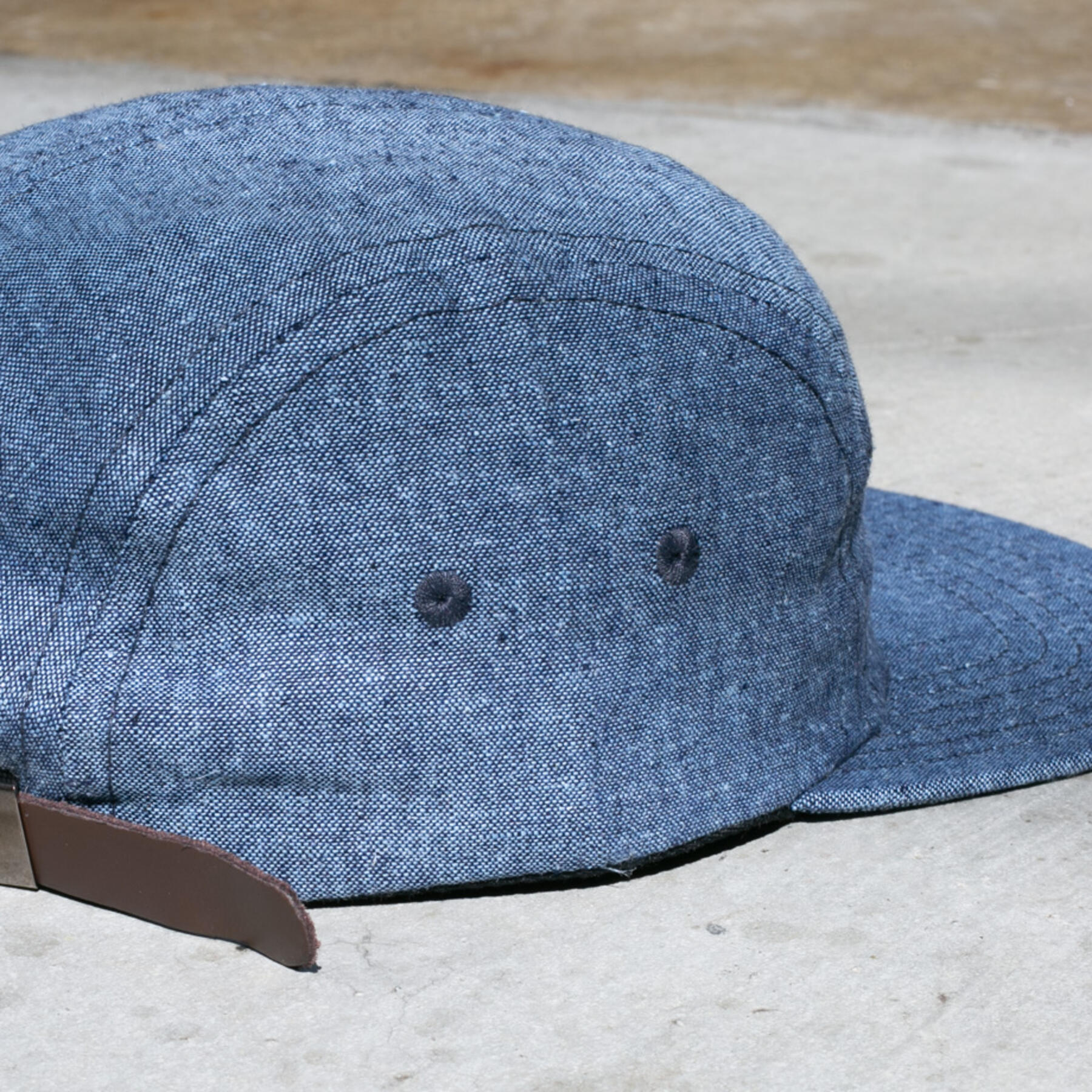 gustin camp hat - slub chambray blue