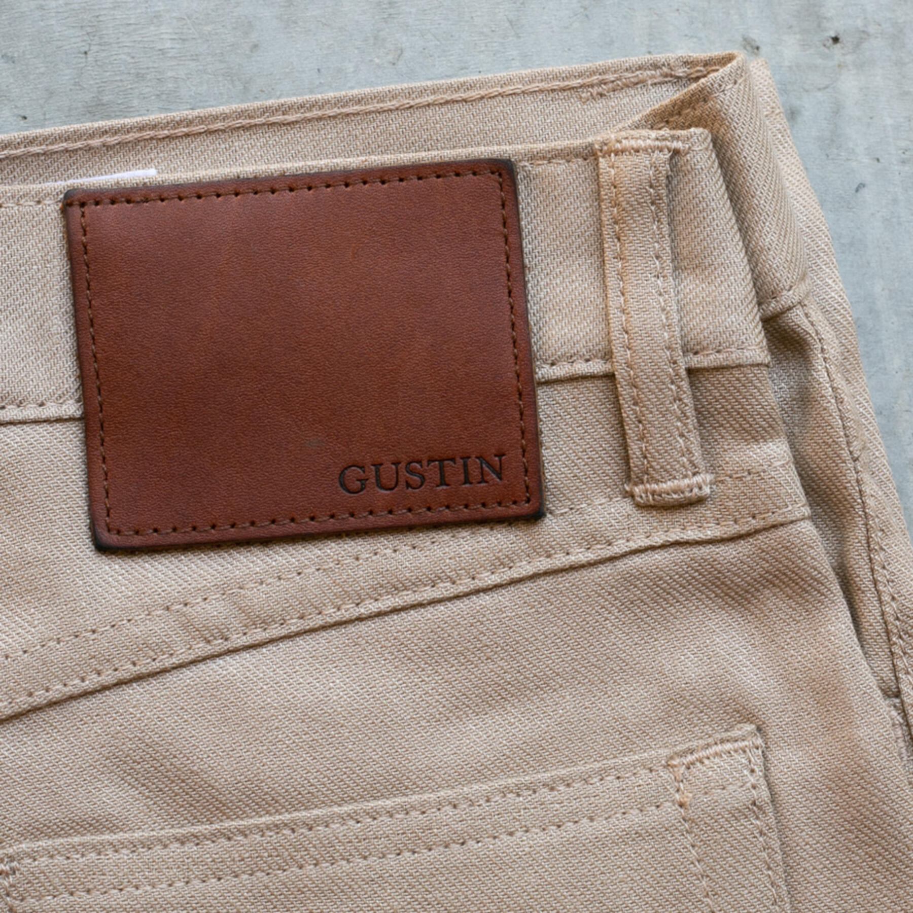gustin #301 japan rustic twill 5 pocket - khaki