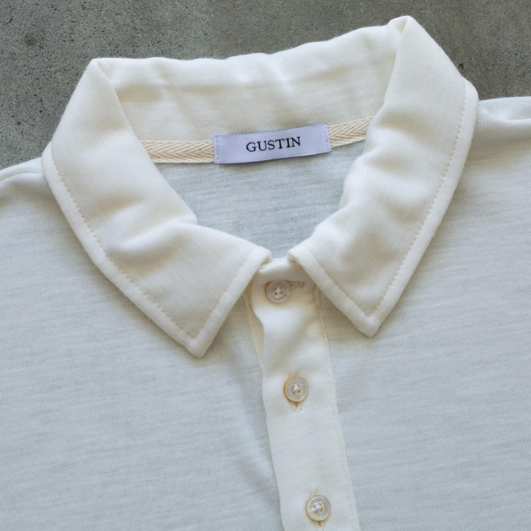 gustin merino wool polo - soft white