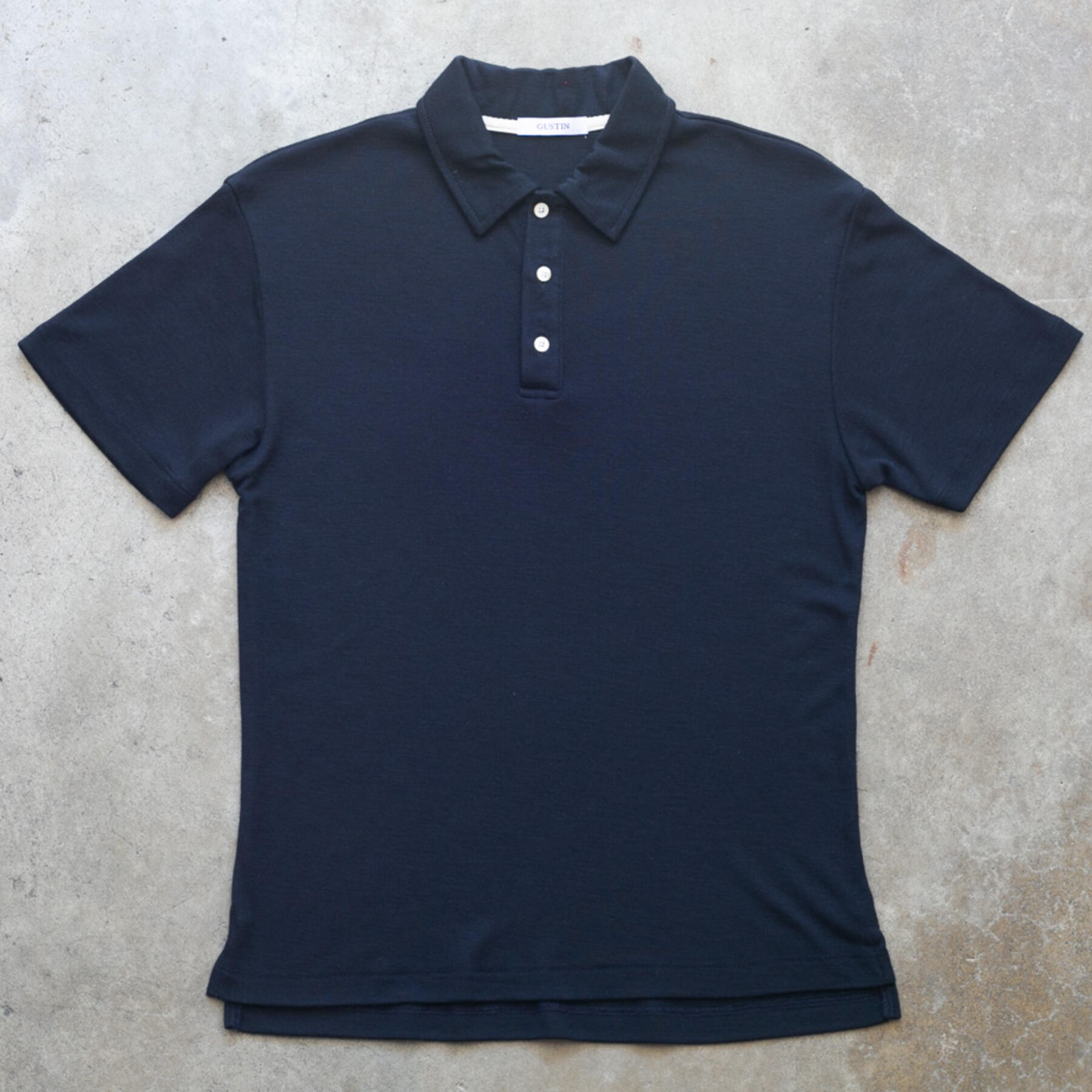 gustin merino wool polo - navy
