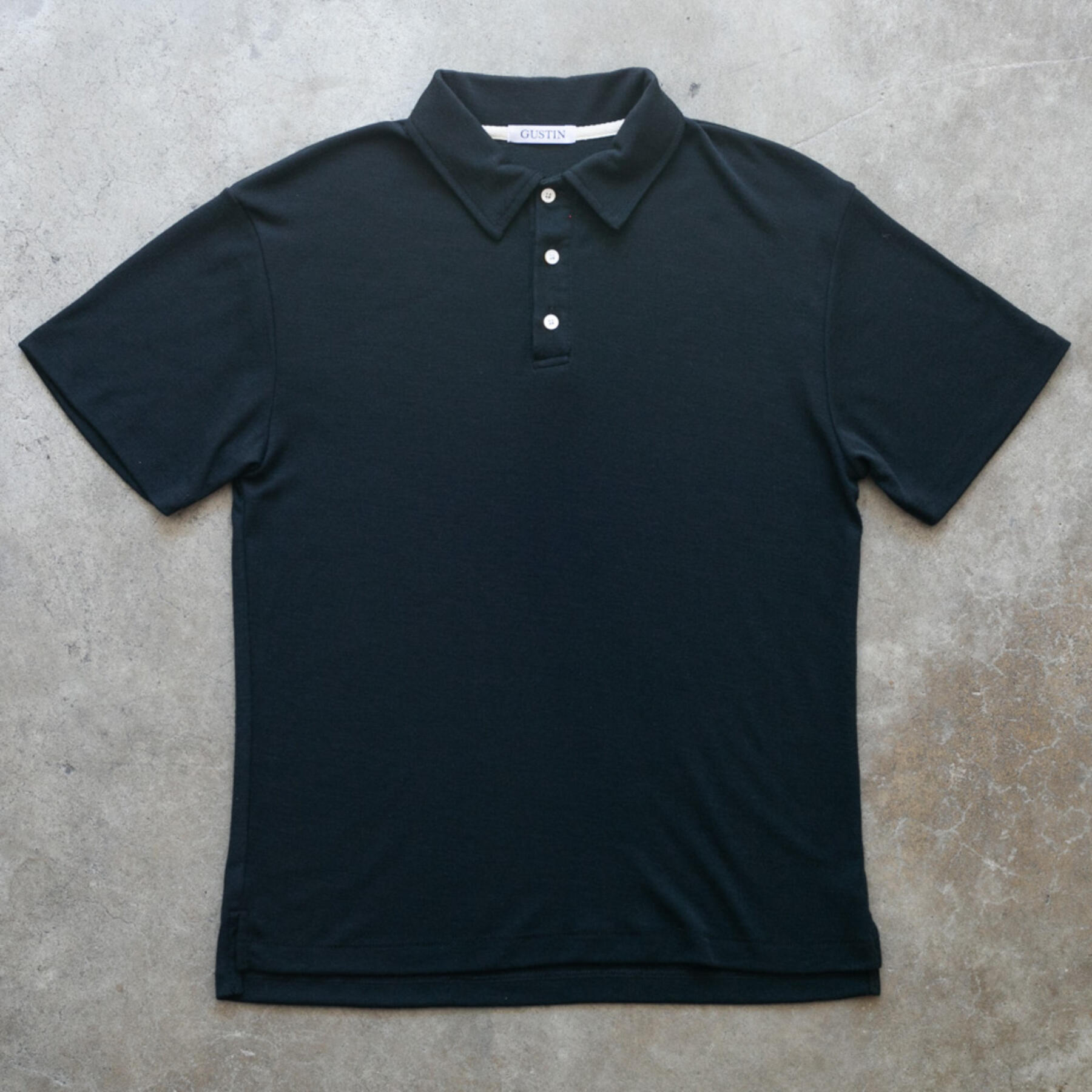 gustin merino wool polo - black