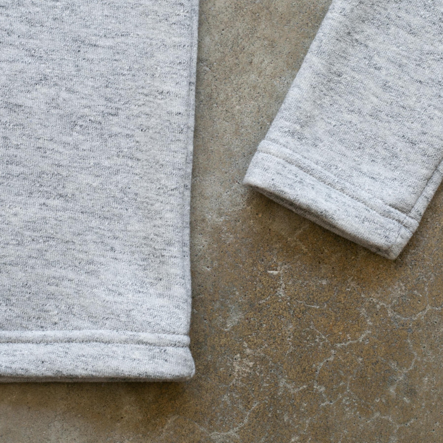 gustin twisted yarn fleece crewneck - heather grey