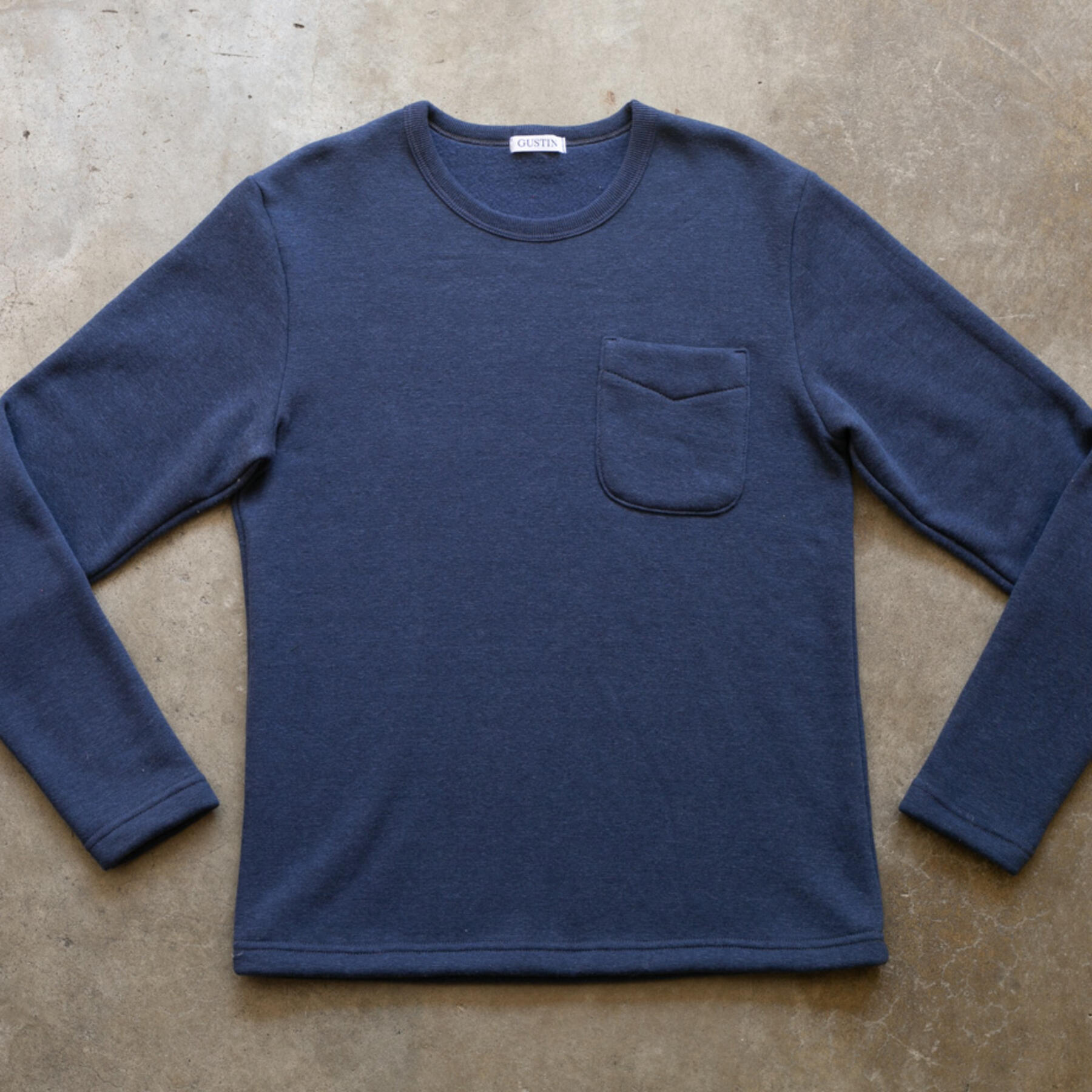 gustin twisted yarn fleece crewneck - navy