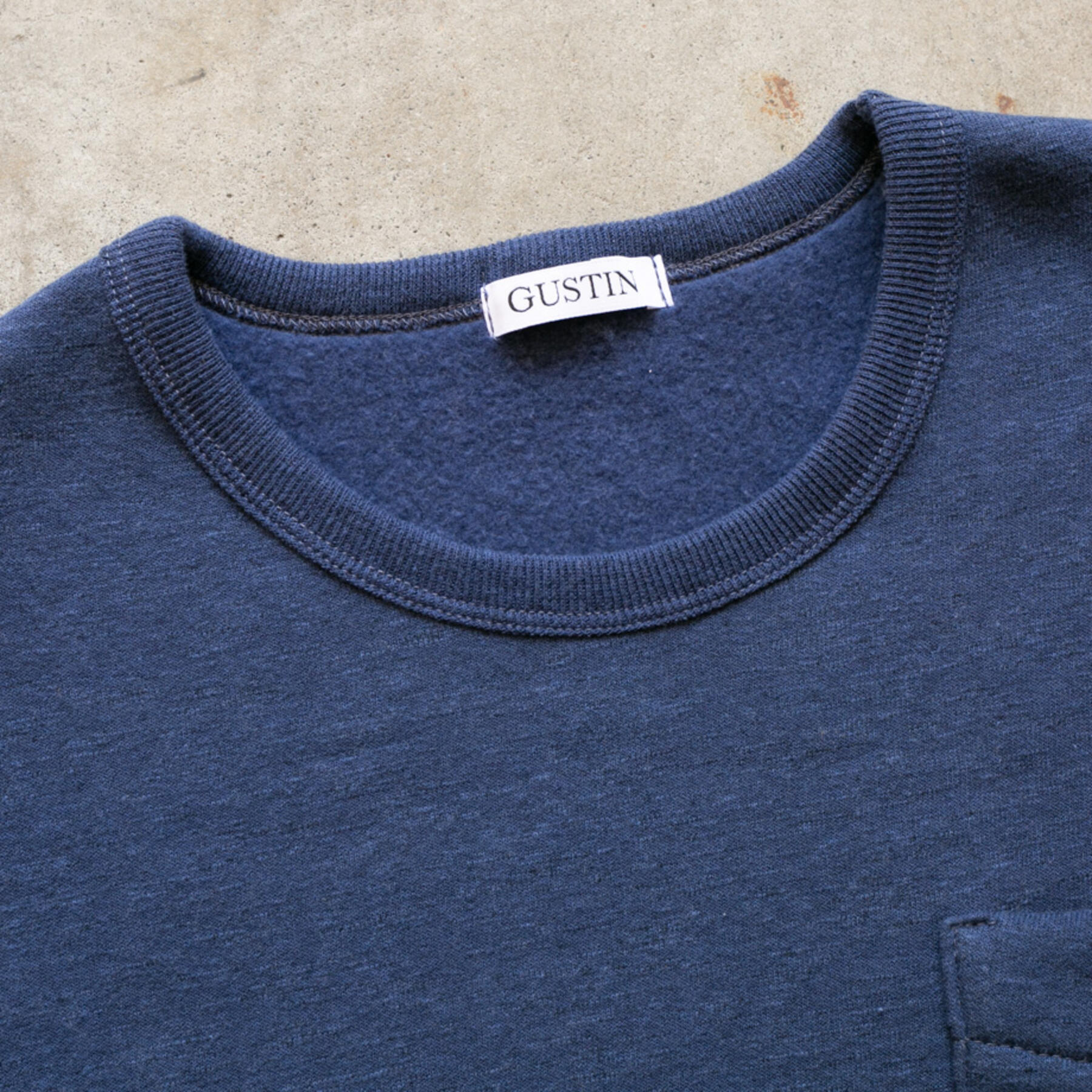 gustin twisted yarn fleece crewneck - navy