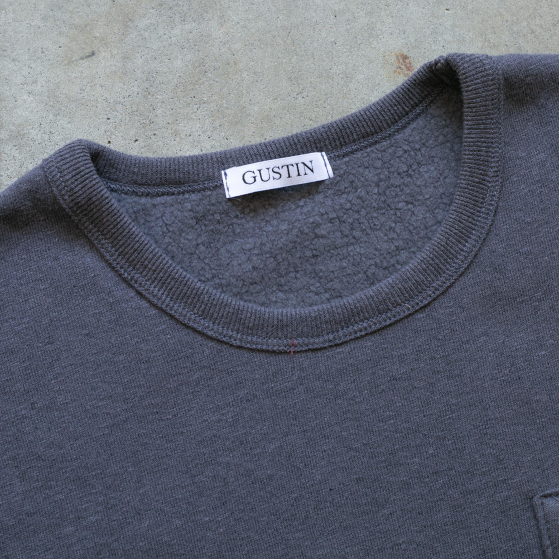 gustin twisted yarn fleece crewneck - charcoal