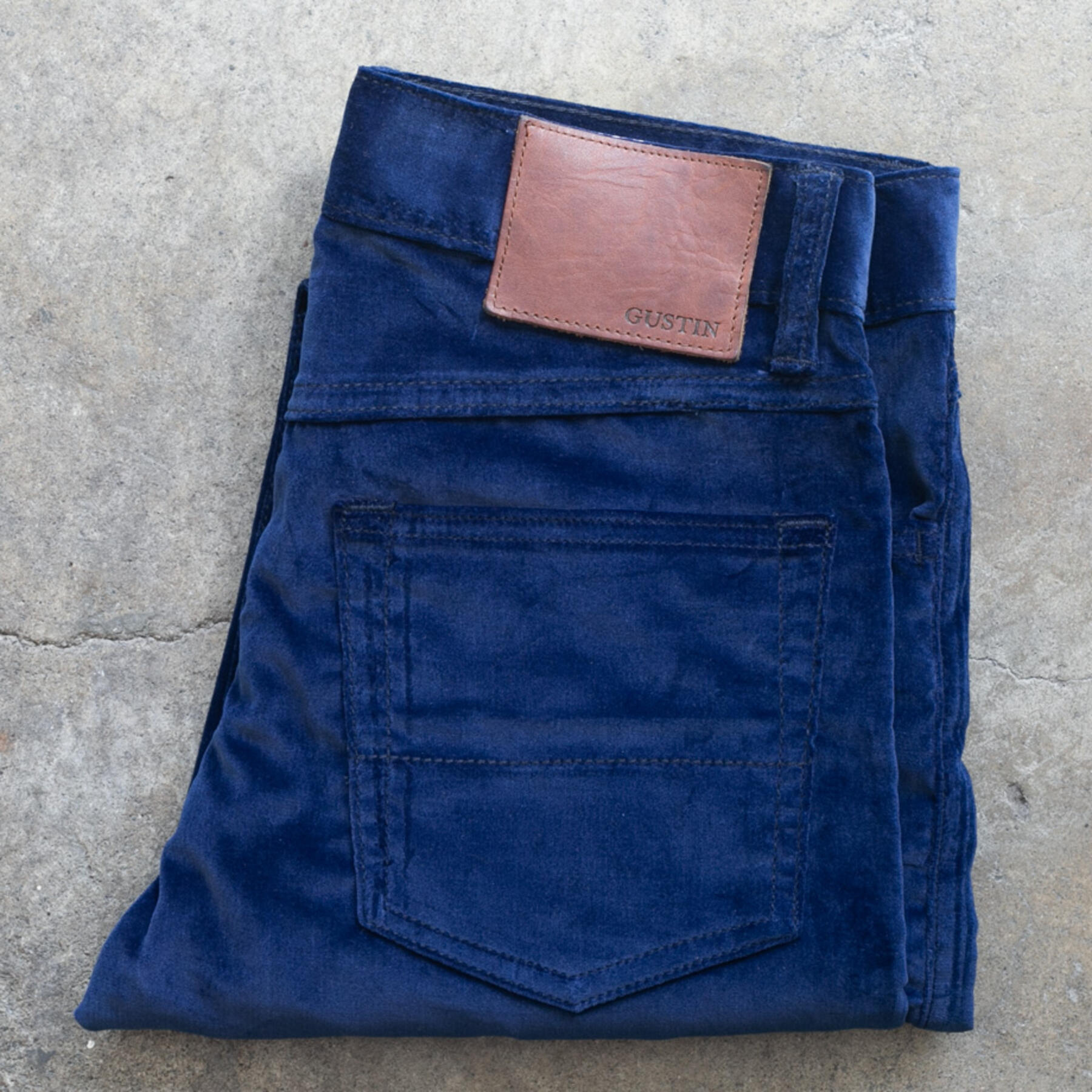 gustin #313 indigo dyed felt moleskin