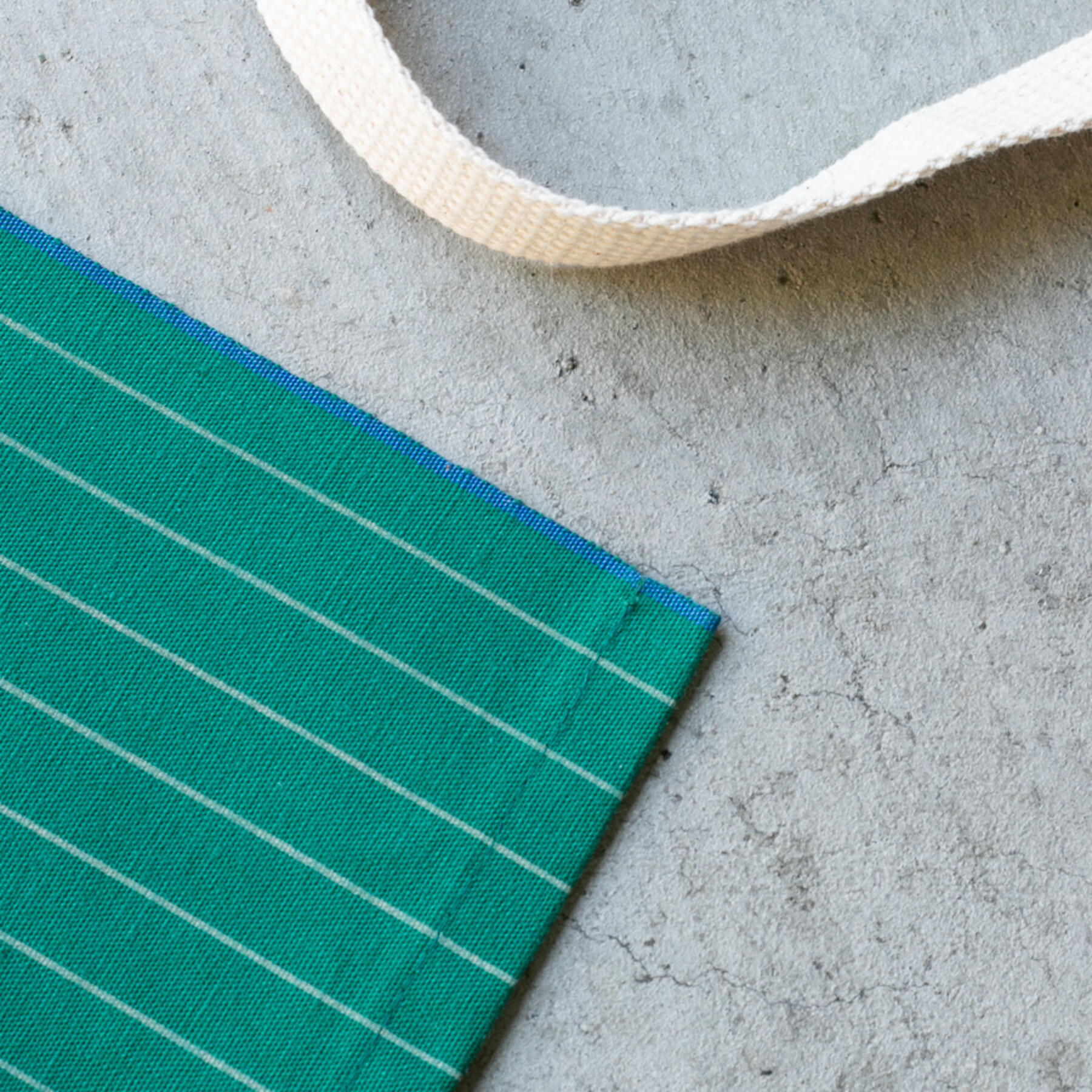 gustin mint pinstripe selvedge apron
