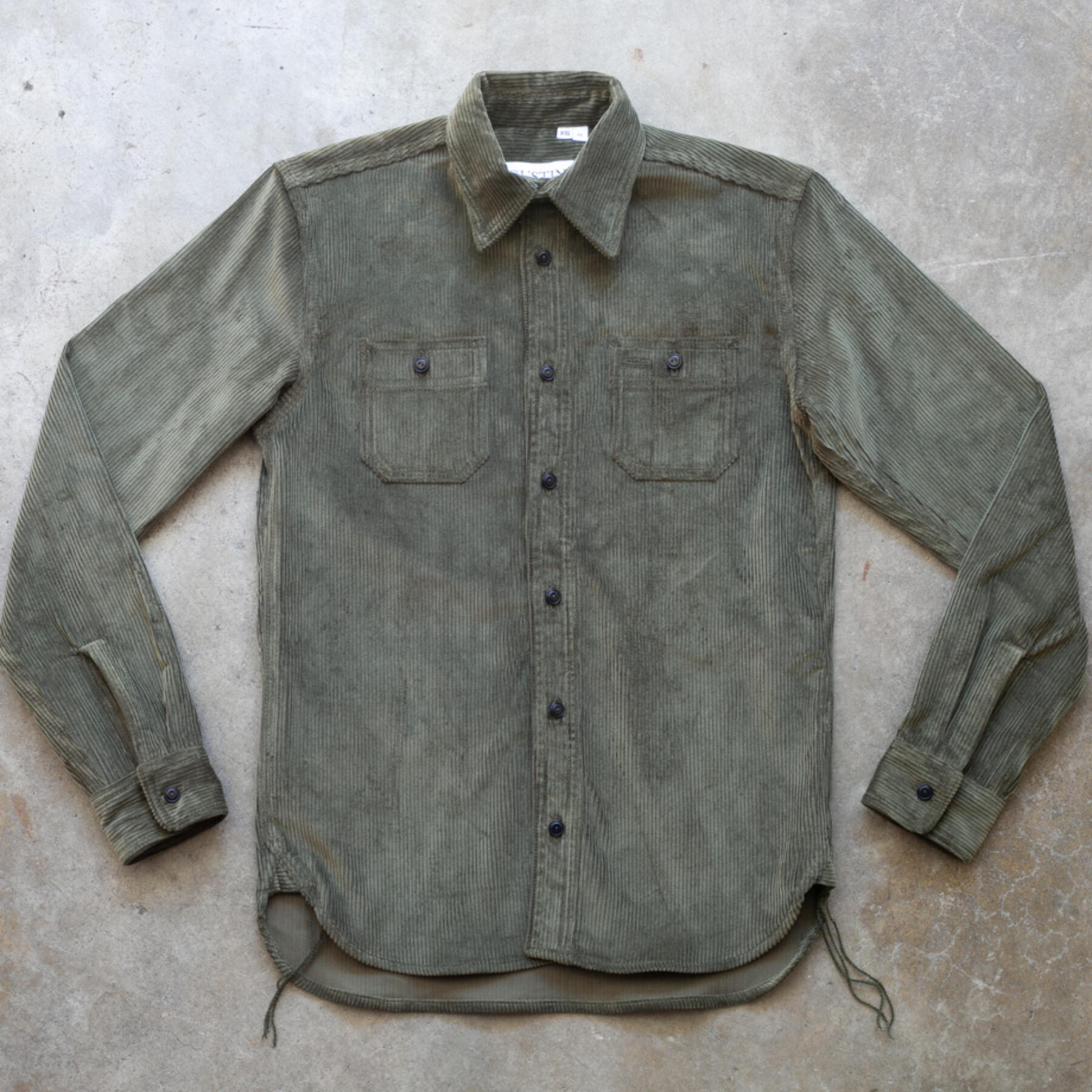 gustin #157 vintage corduroy workshirt - olive
