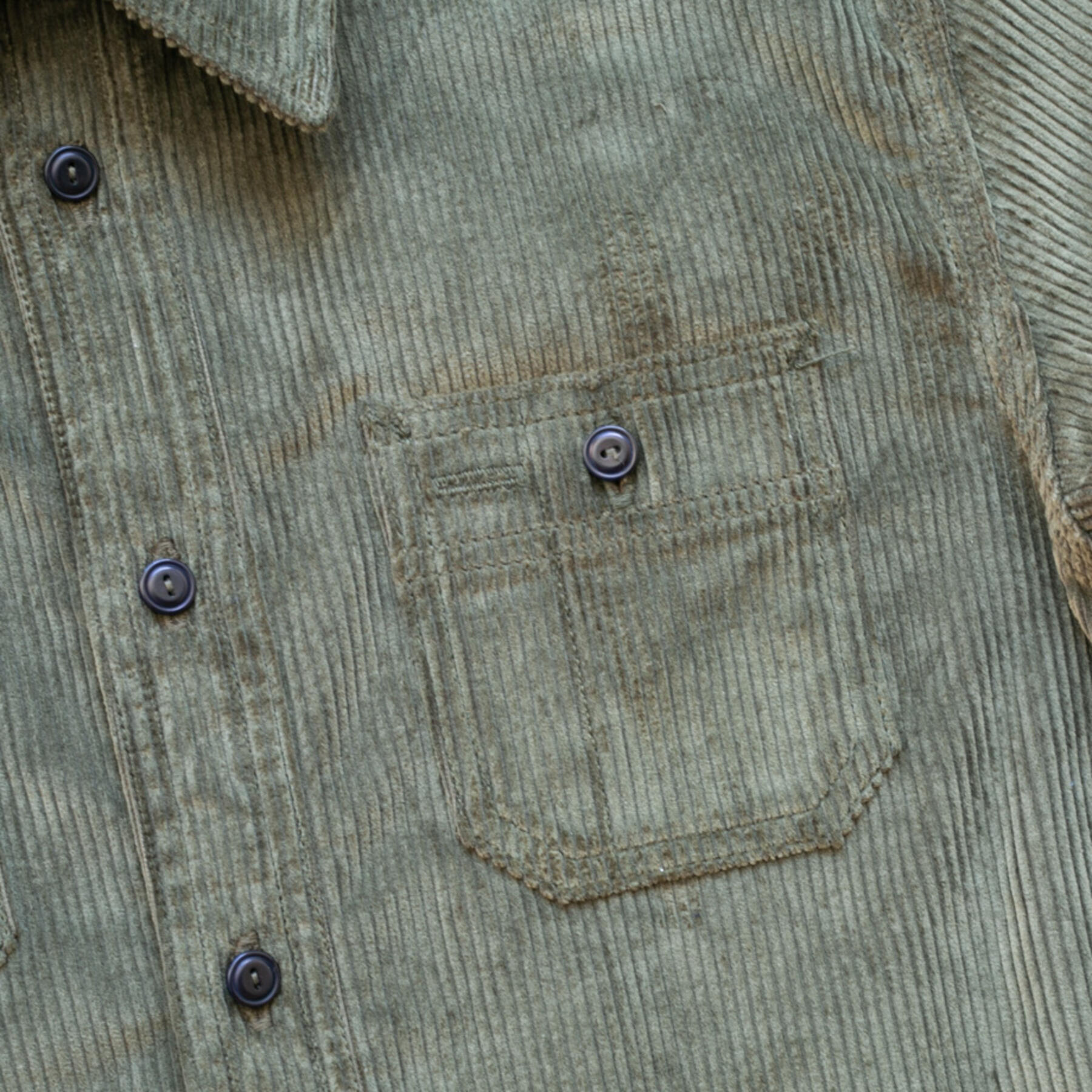 gustin #157 vintage corduroy workshirt - olive