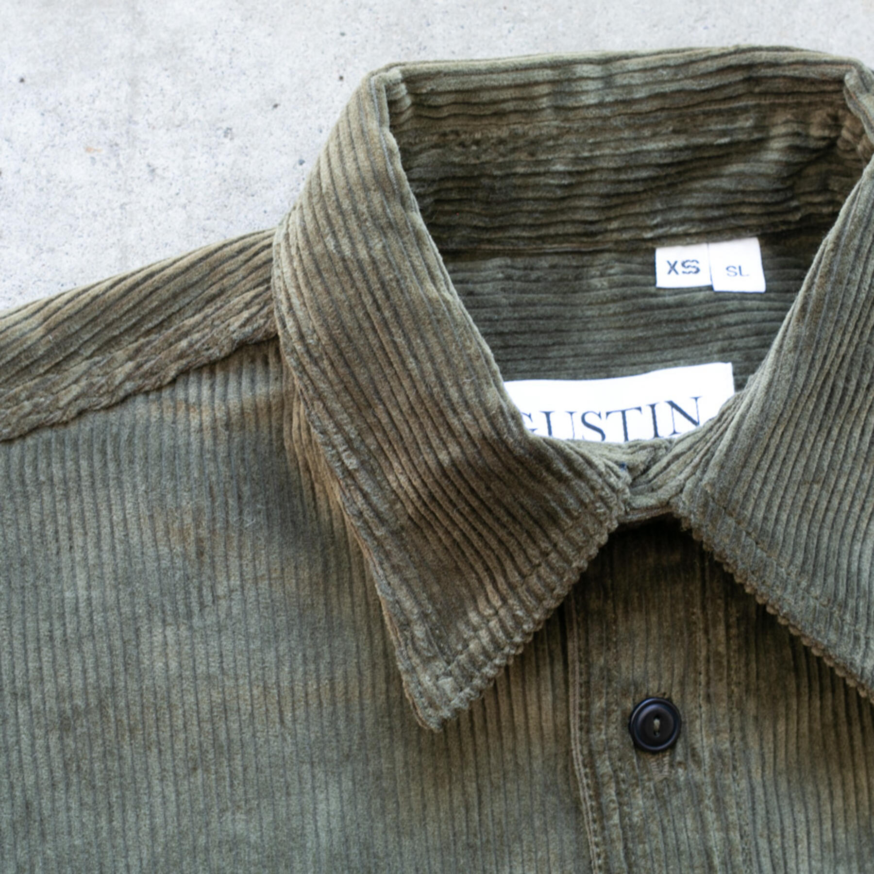 gustin #157 vintage corduroy workshirt - olive