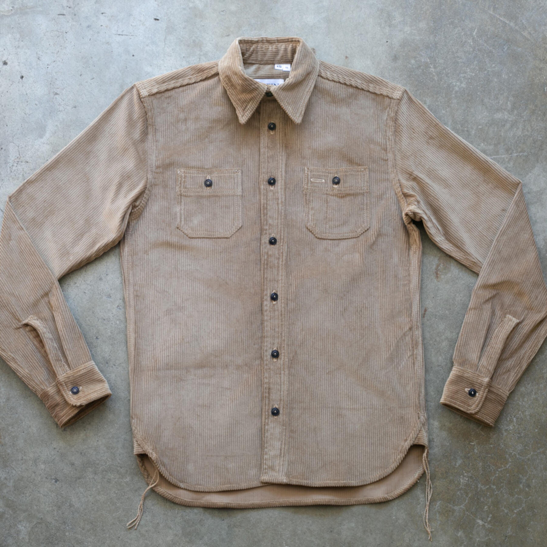 gustin #158 vintage corduroy workshirt - field tan