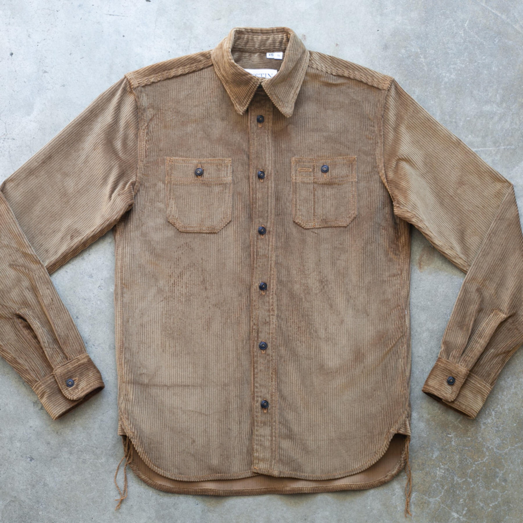 gustin #159 vintage corduroy workshirt - brush brown