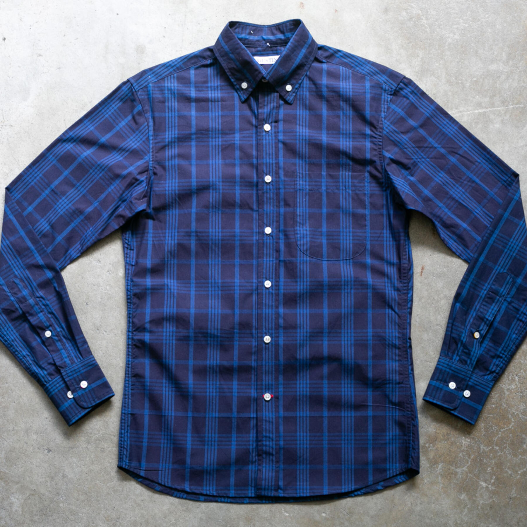 gustin #1162 dark indigo dye plaid