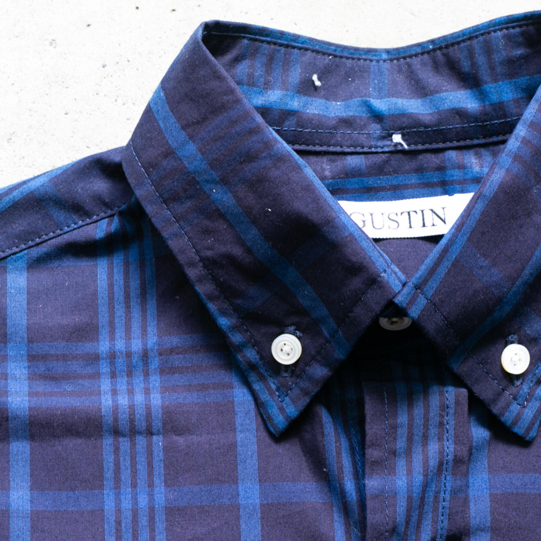 gustin #1162 dark indigo dye plaid