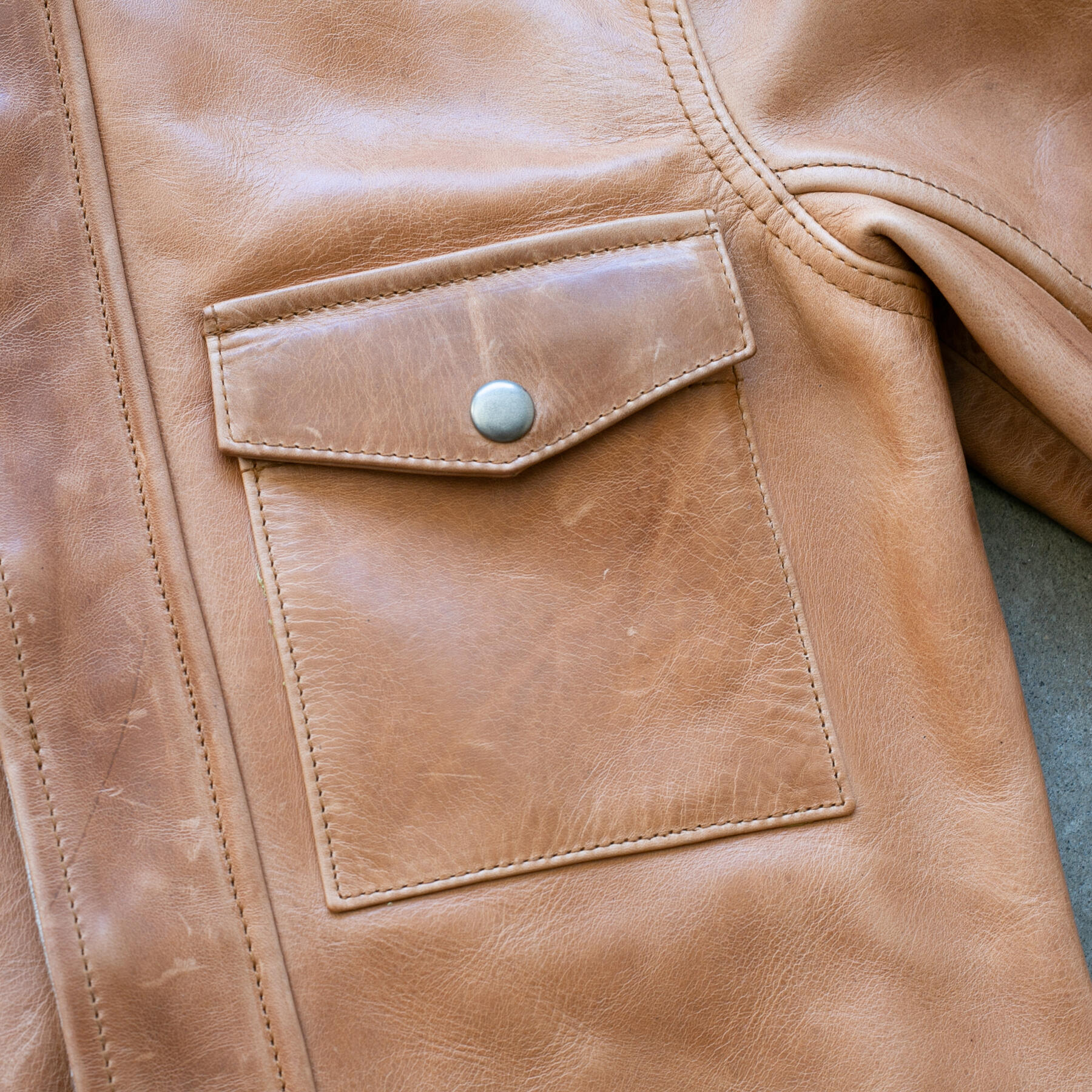 gustin field jacket - horween chromexcel natural