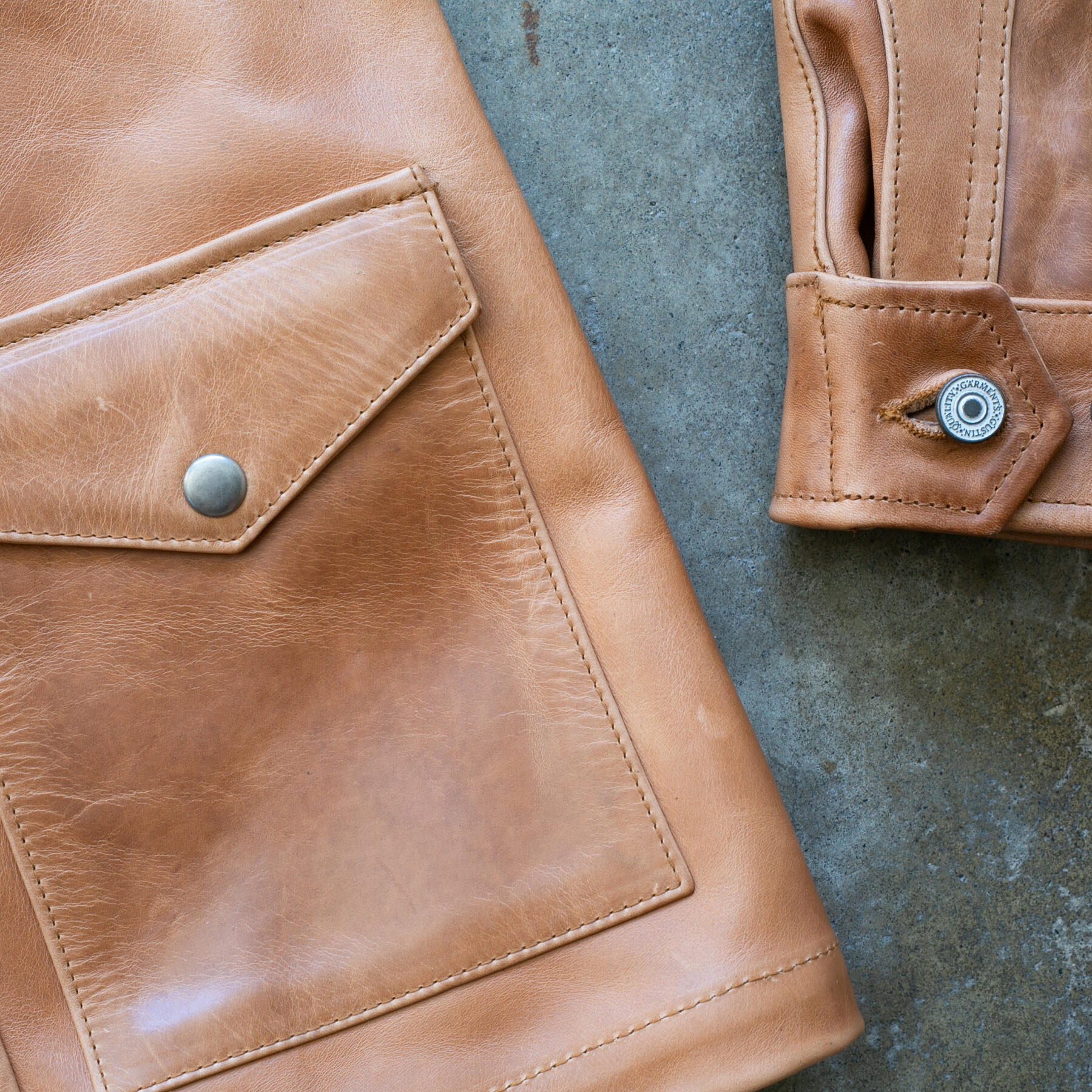 gustin field jacket - horween chromexcel natural