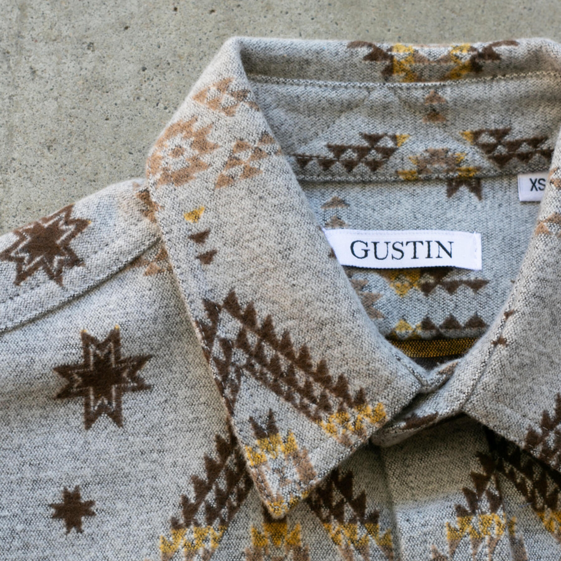 gustin #1164 monster saddle blanket shirt - stone