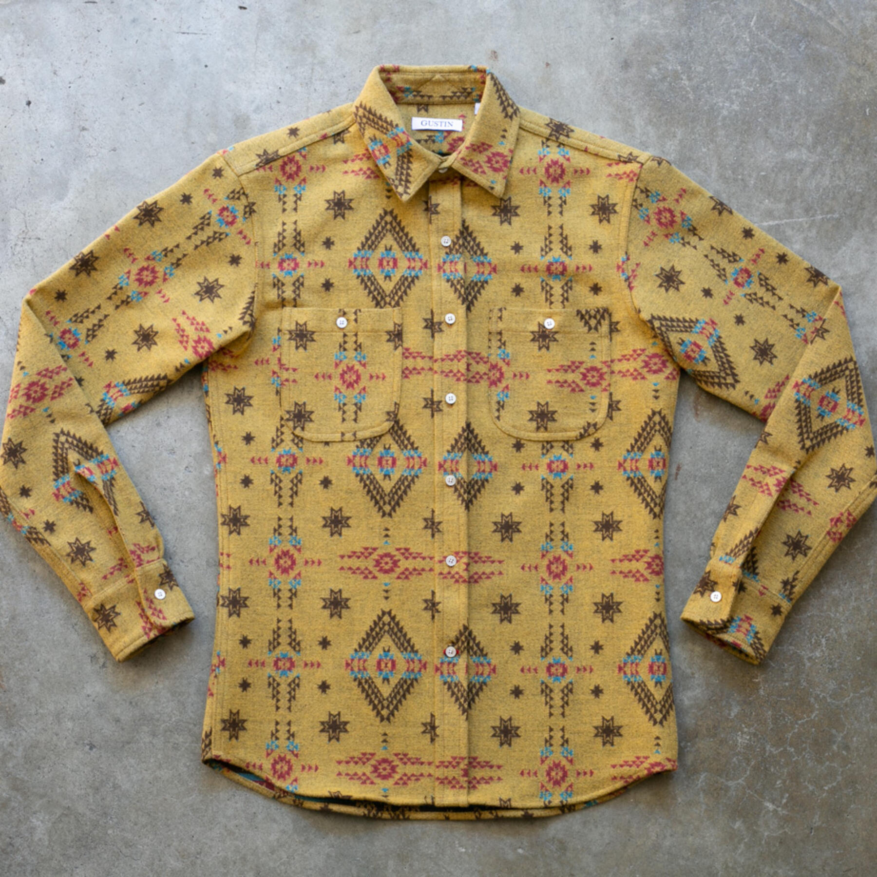 gustin #1165 monster saddle blanket shirt - mustard