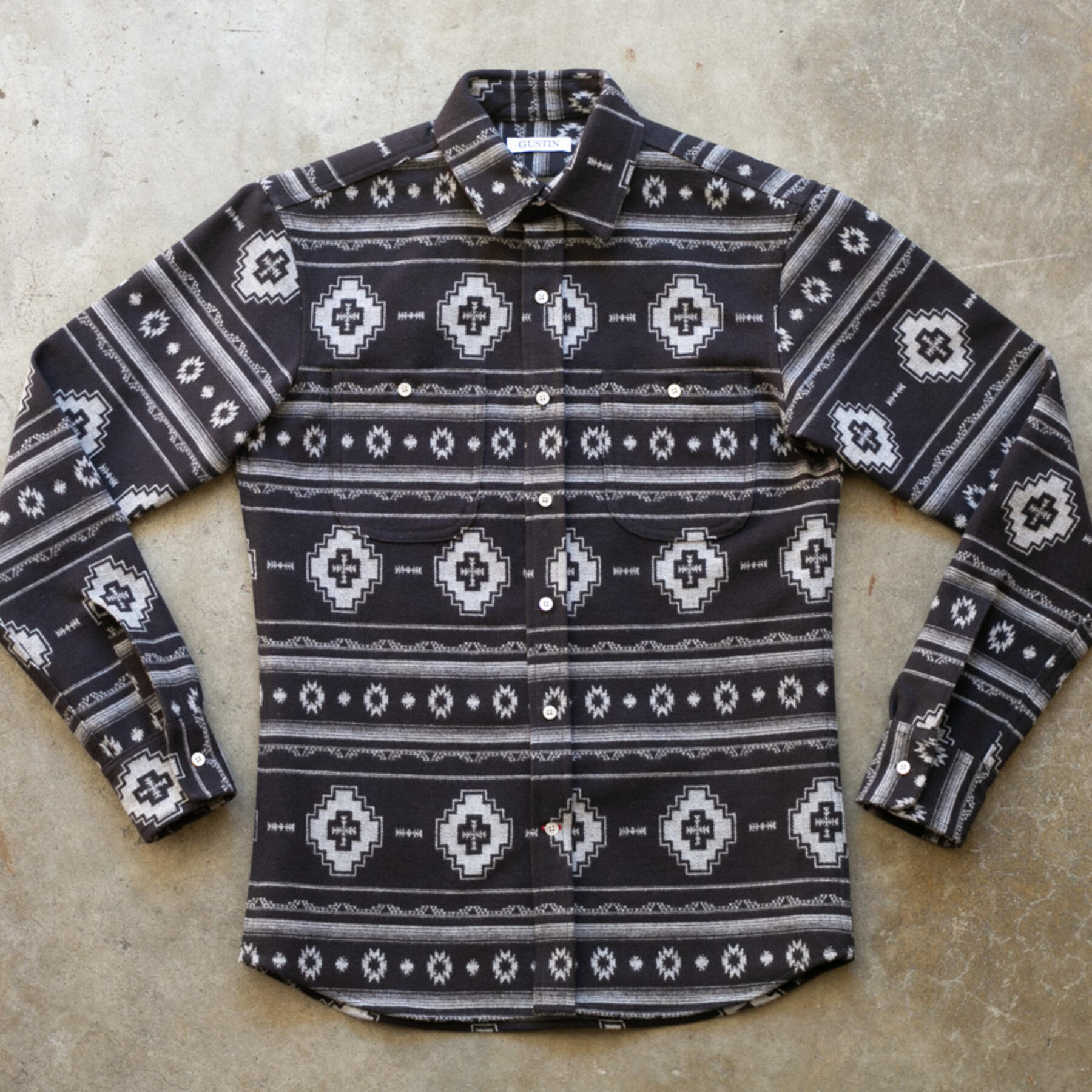 gustin #1167 monster saddle blanket shirt - brown