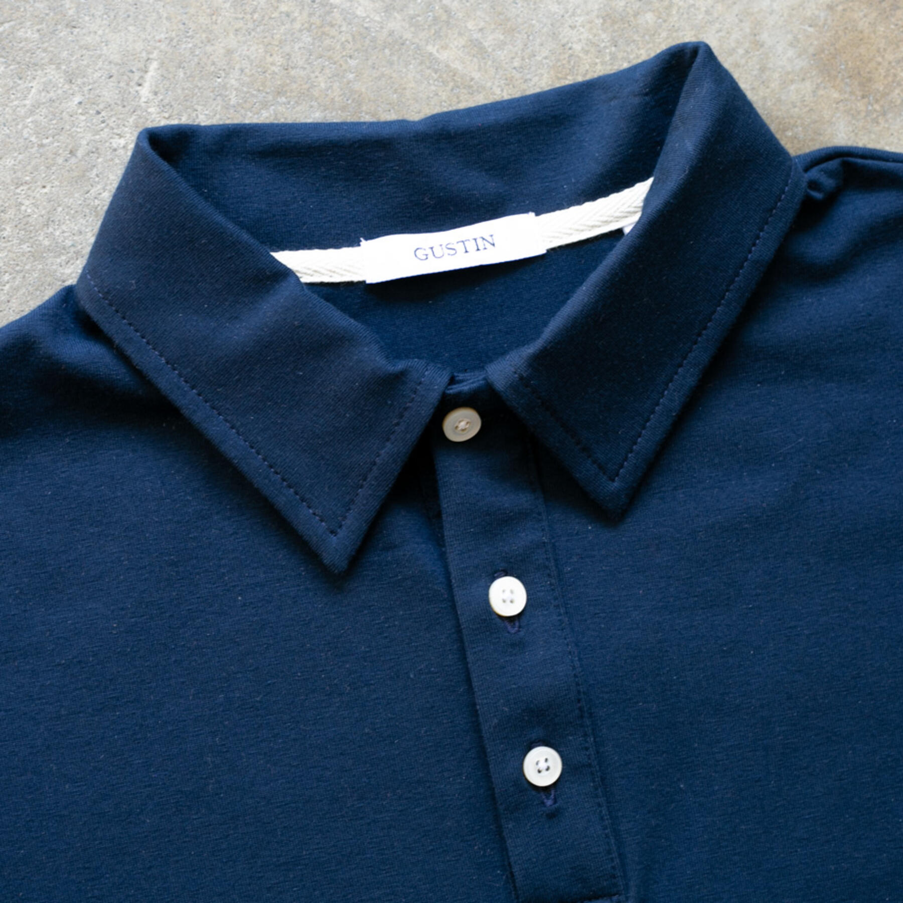 gustin big jersey polo - navy