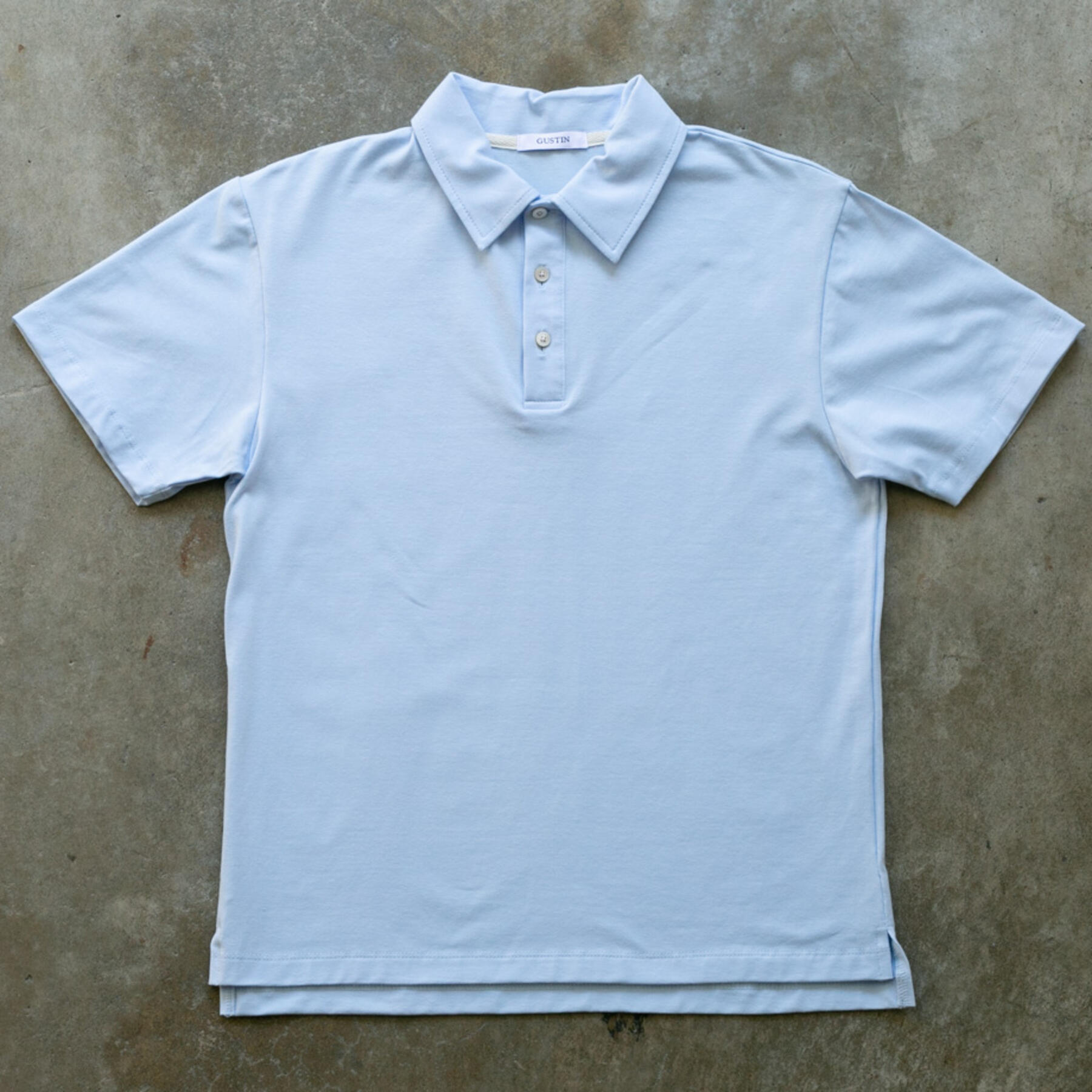 gustin big jersey polo - sky