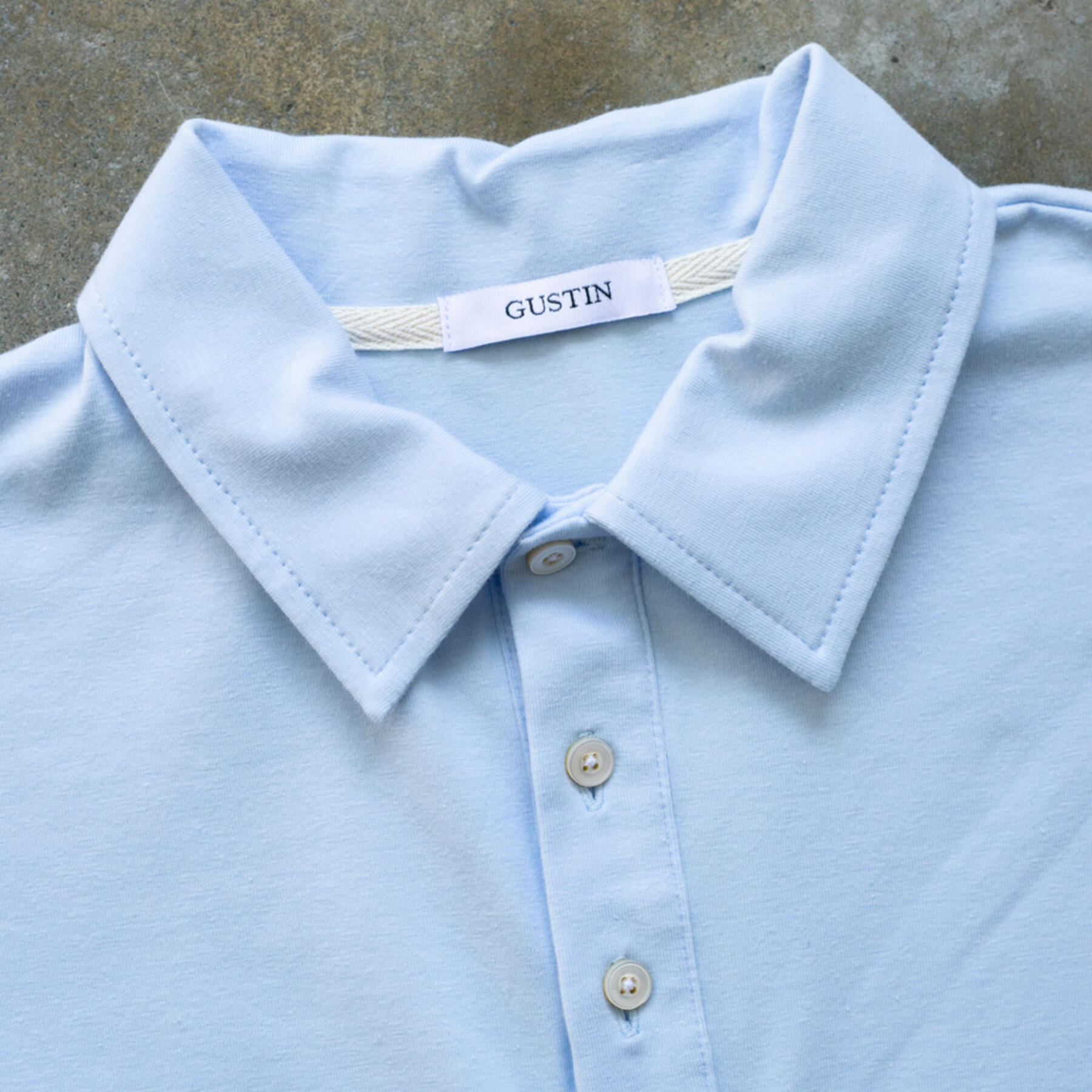 gustin big jersey polo - sky