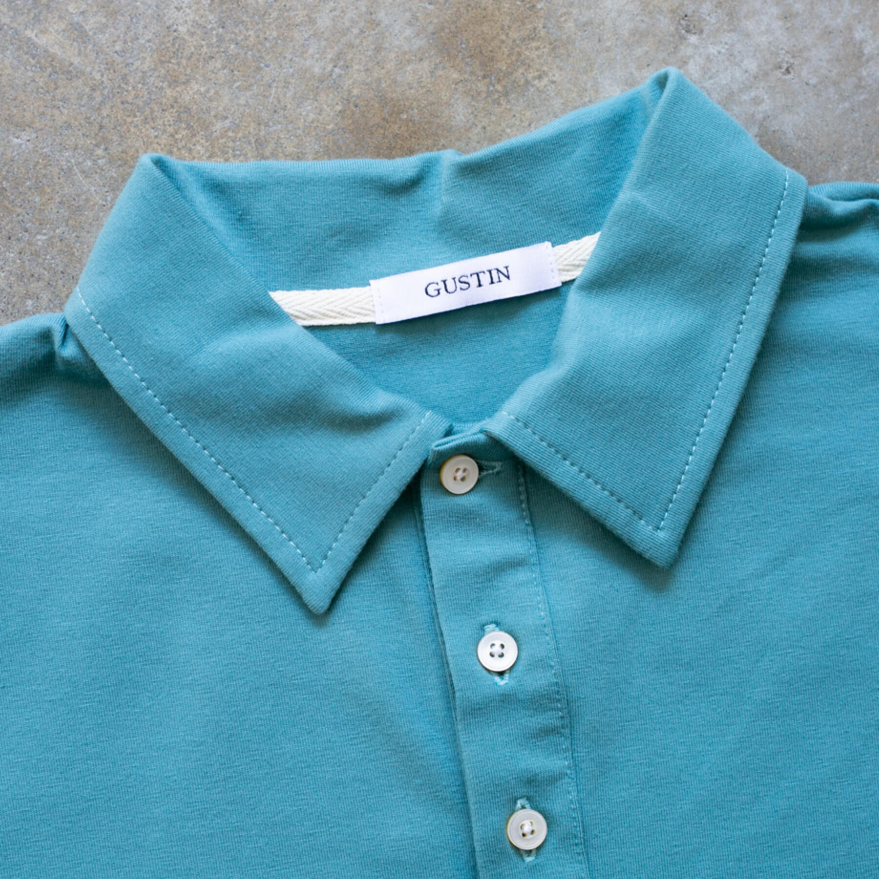 gustin big jersey polo - eucalyptus