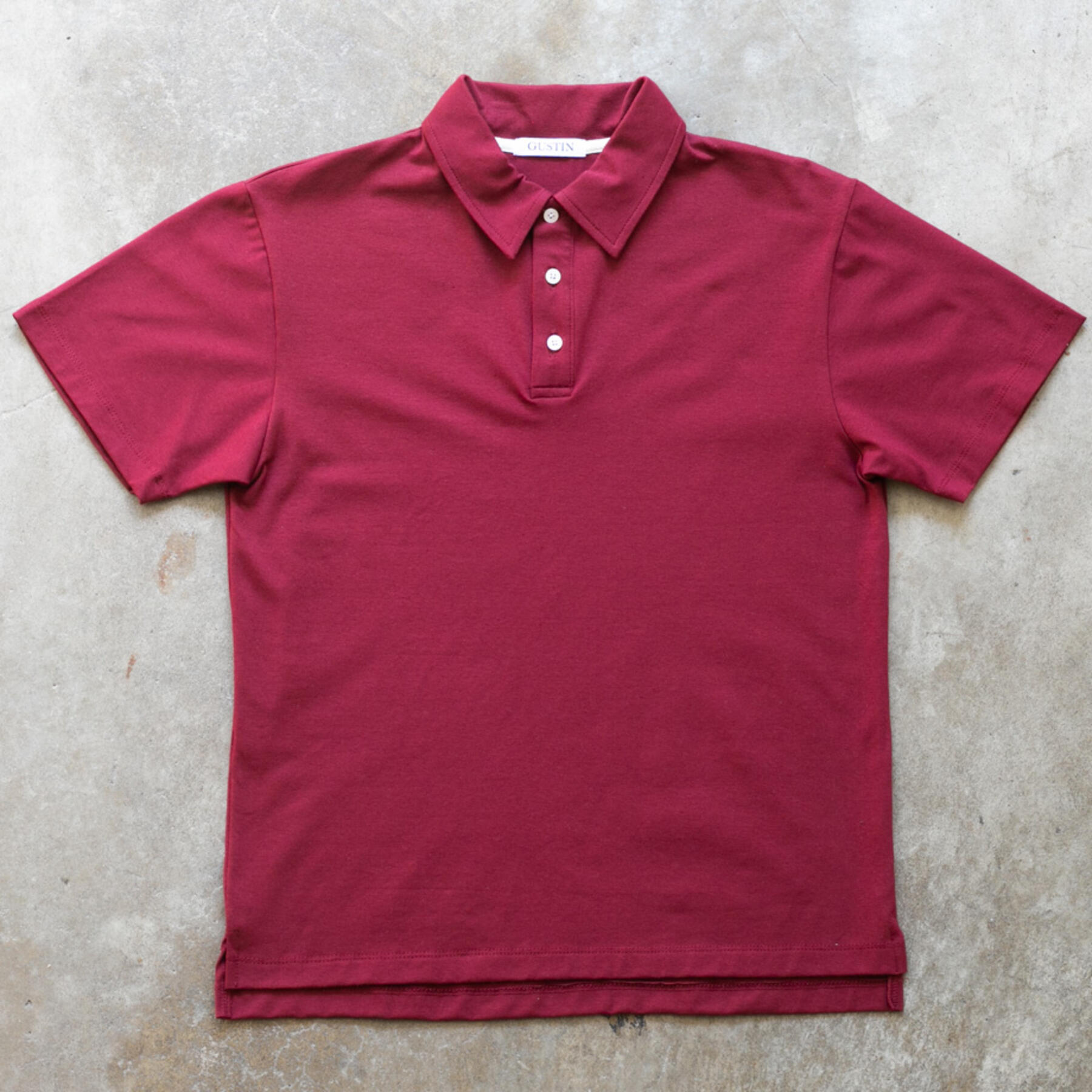 gustin big jersey polo - maroon