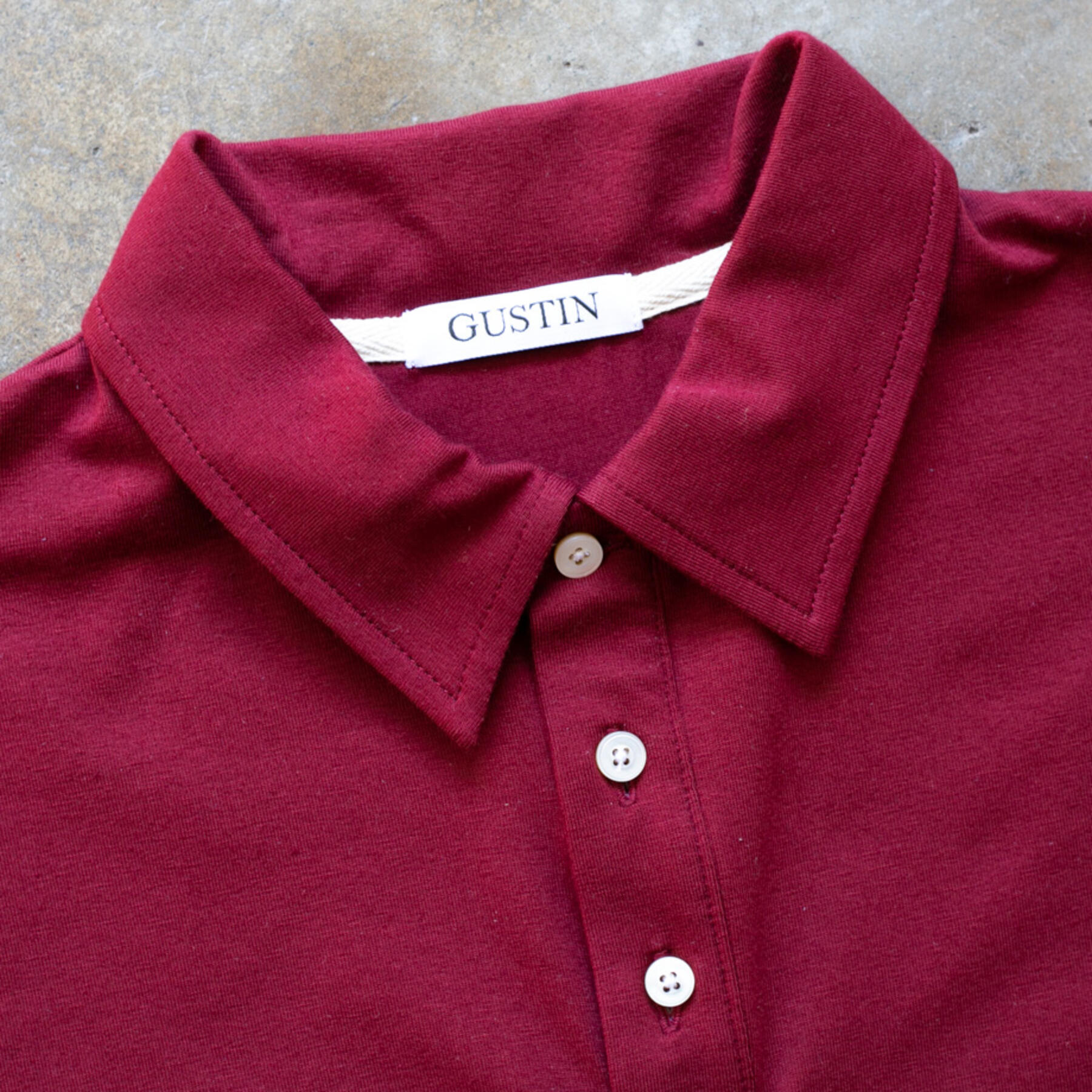 gustin big jersey polo - maroon