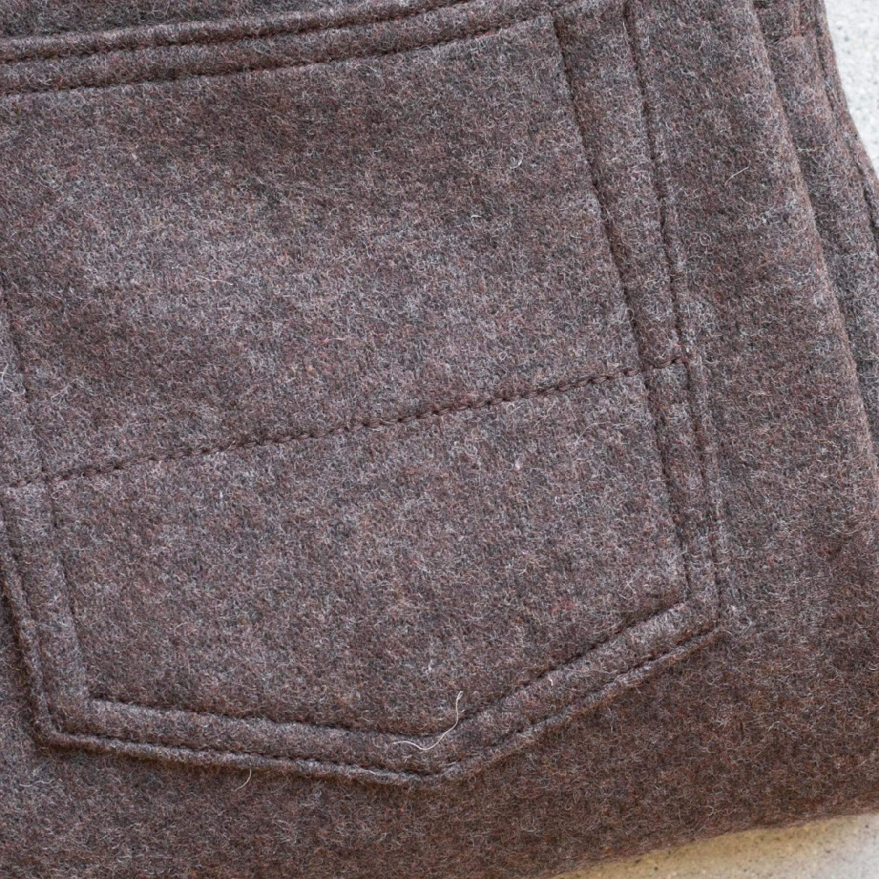 gustin #319 melton wool jersey 5 pocket - brown