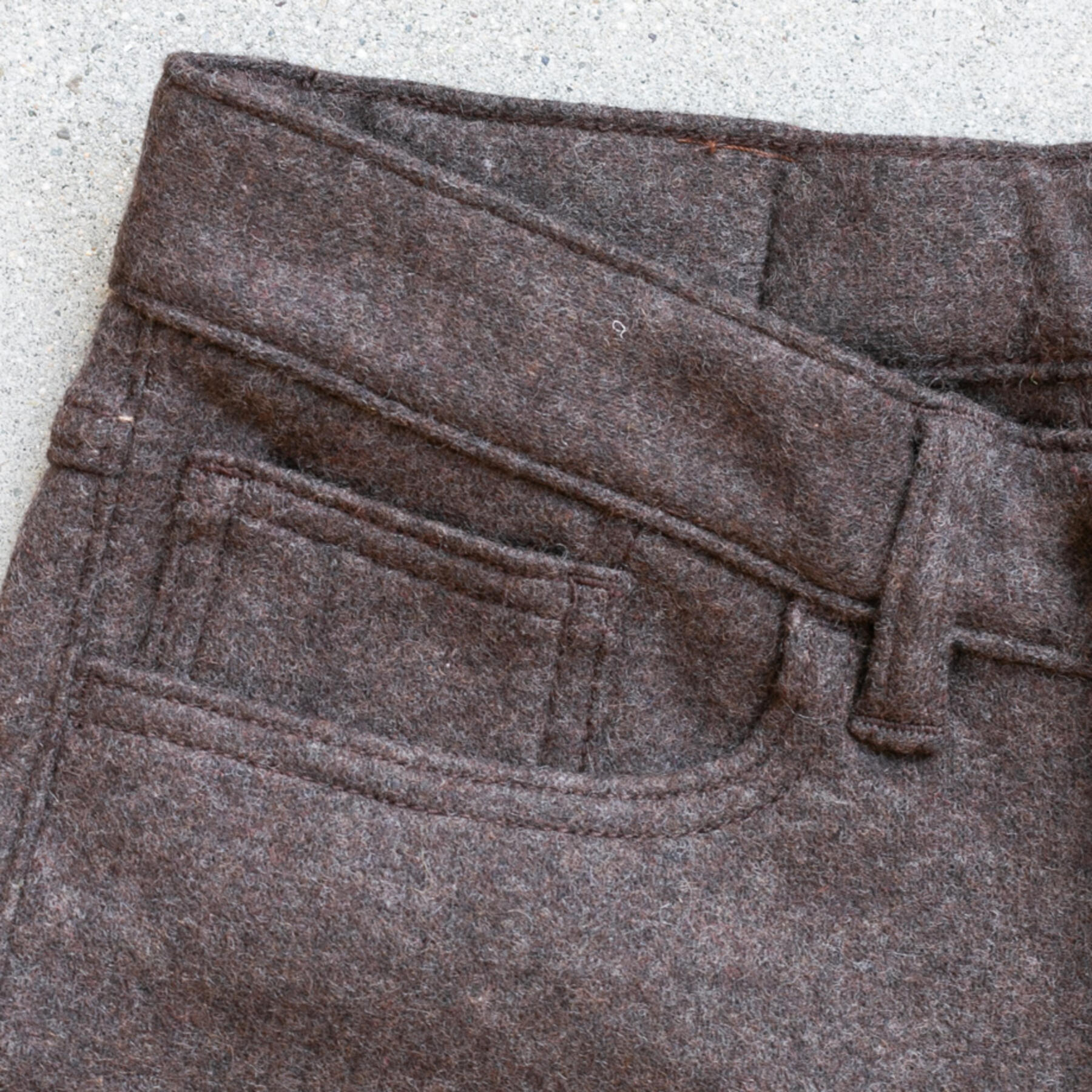 gustin #319 melton wool jersey 5 pocket - brown