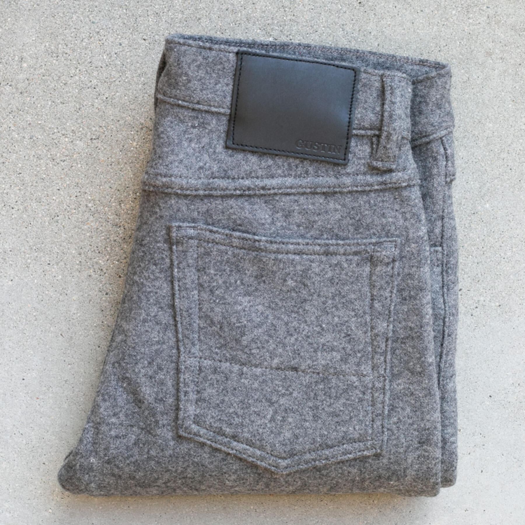 gustin #320 melton wool jersey 5 pocket - charcoal