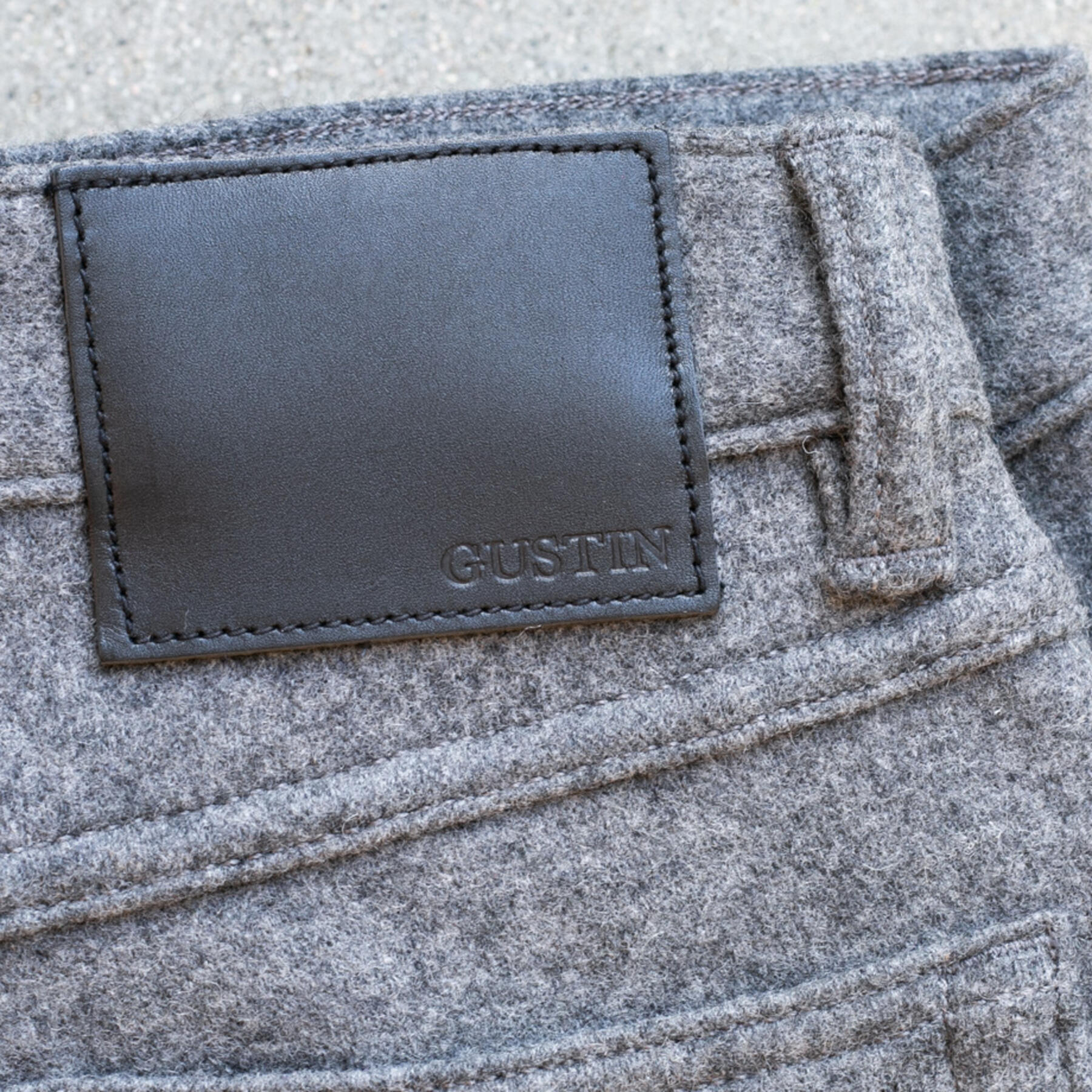 gustin #320 melton wool jersey 5 pocket - charcoal