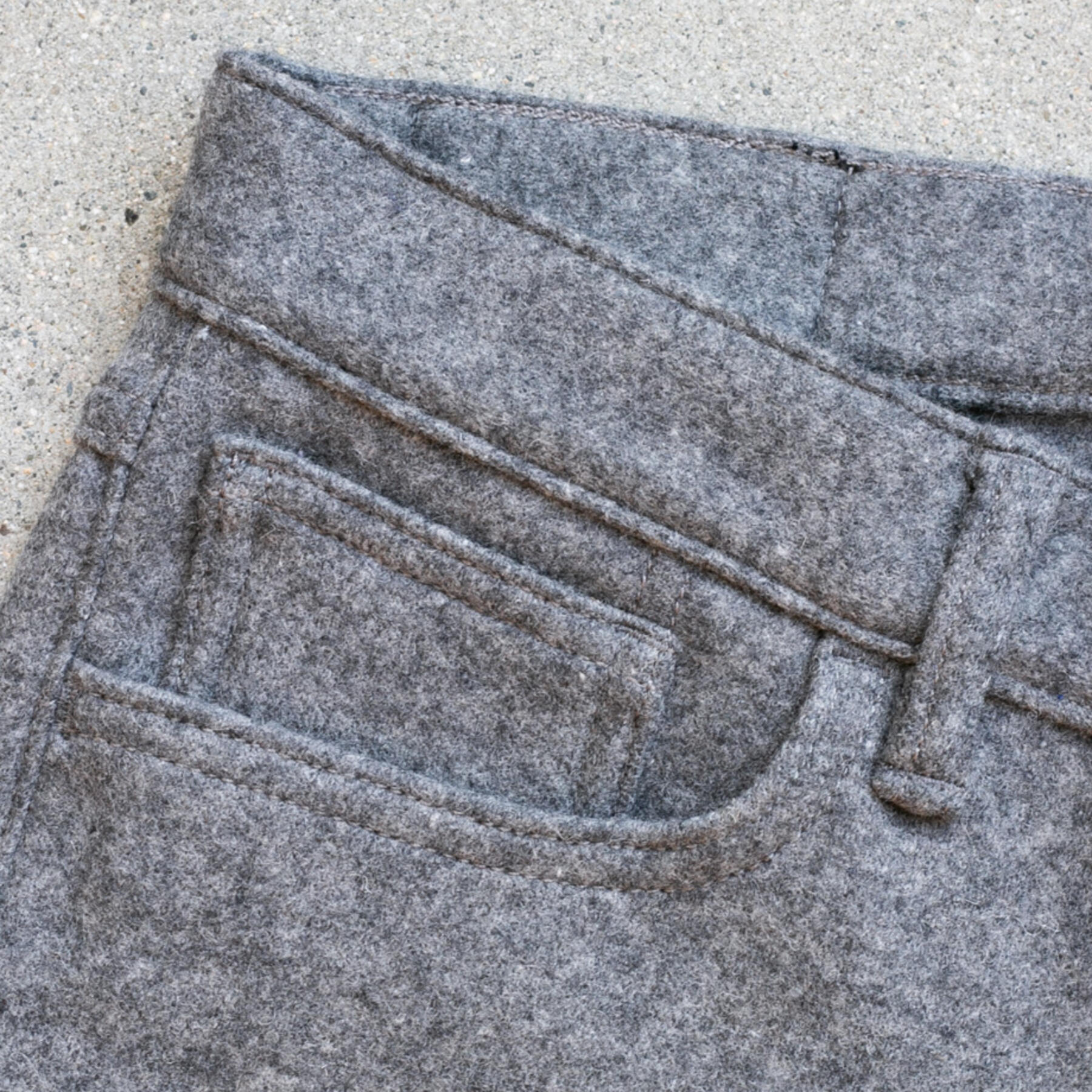gustin #320 melton wool jersey 5 pocket - charcoal