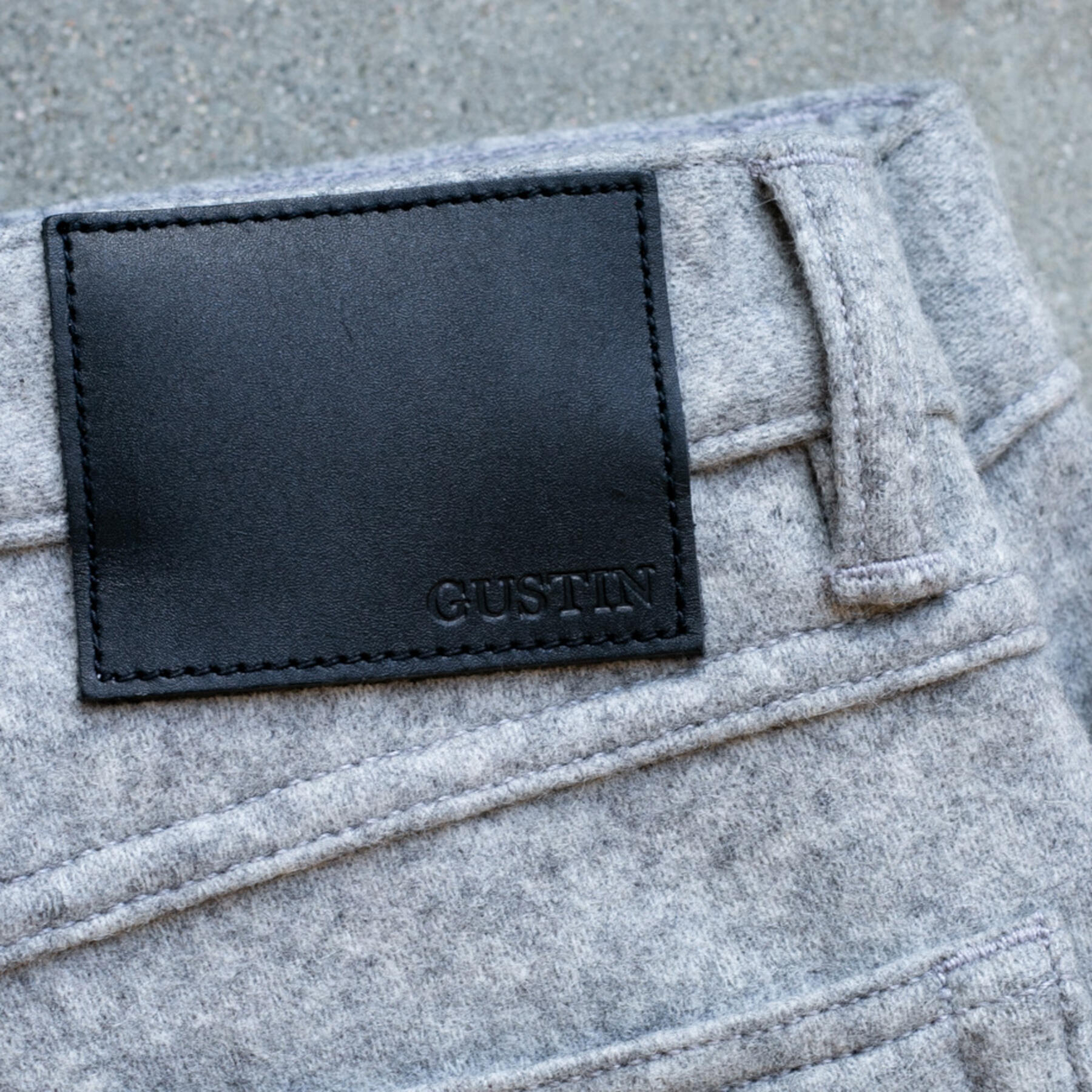 gustin #321 melton wool jersey 5 pocket - concrete