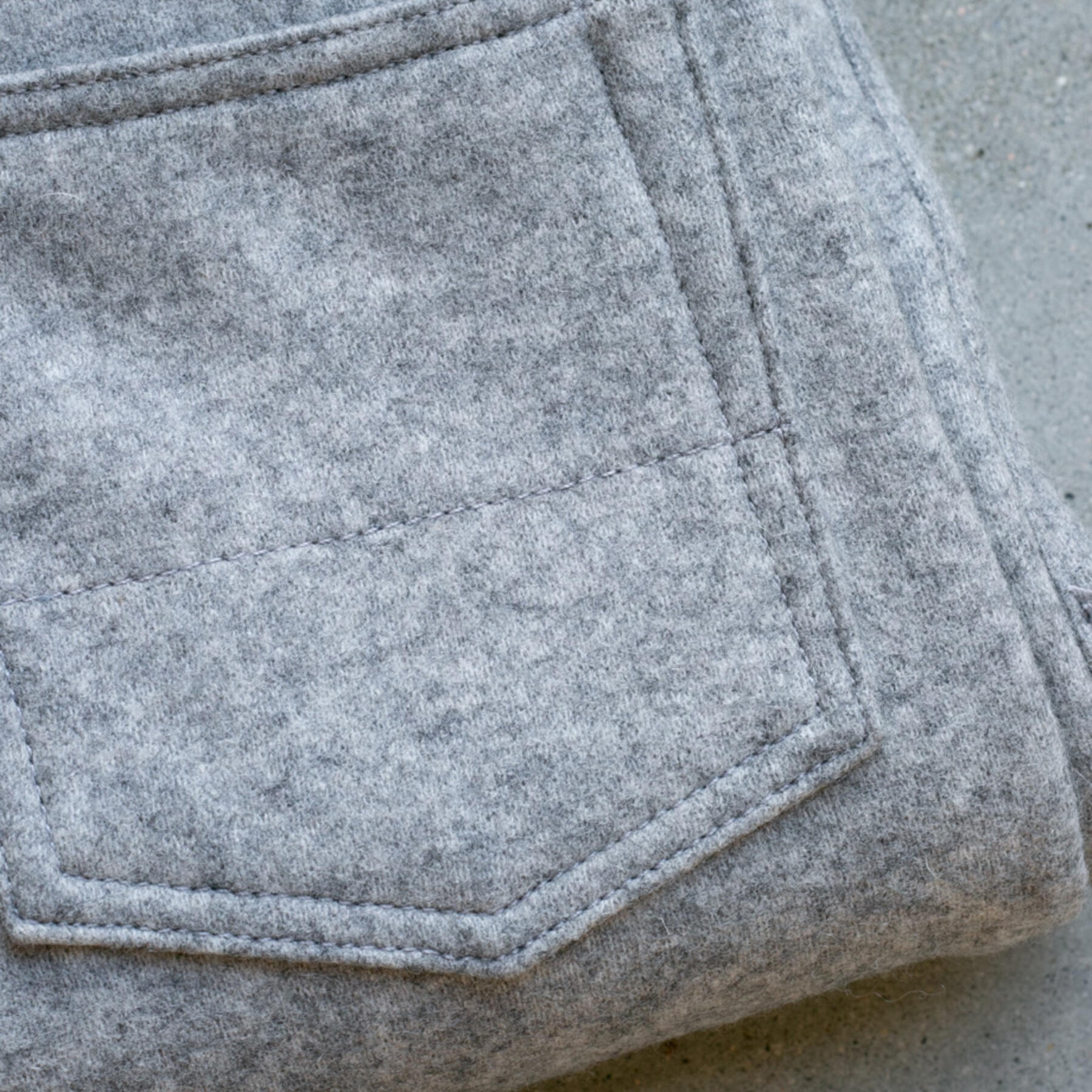 gustin #321 melton wool jersey 5 pocket - concrete