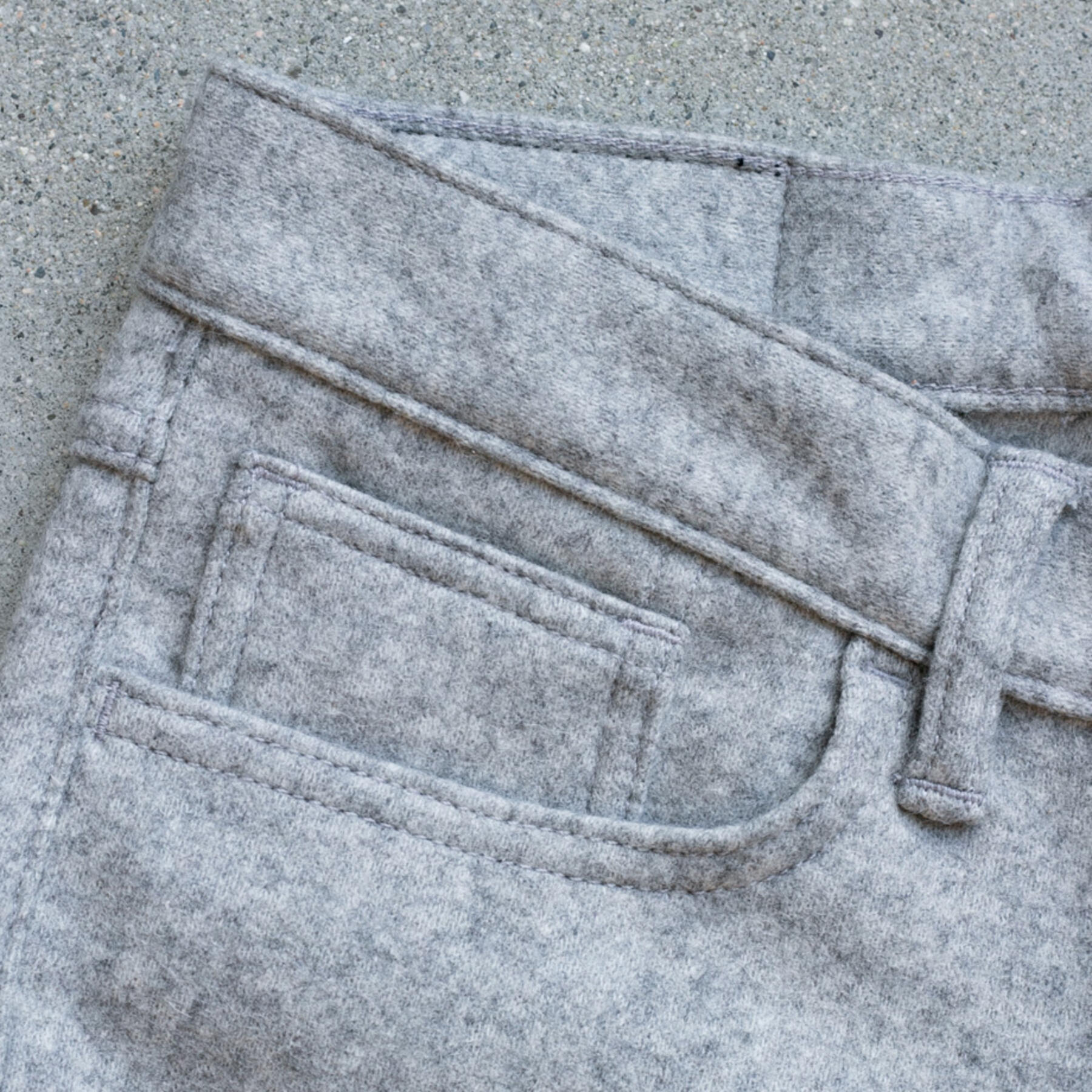 gustin #321 melton wool jersey 5 pocket - concrete