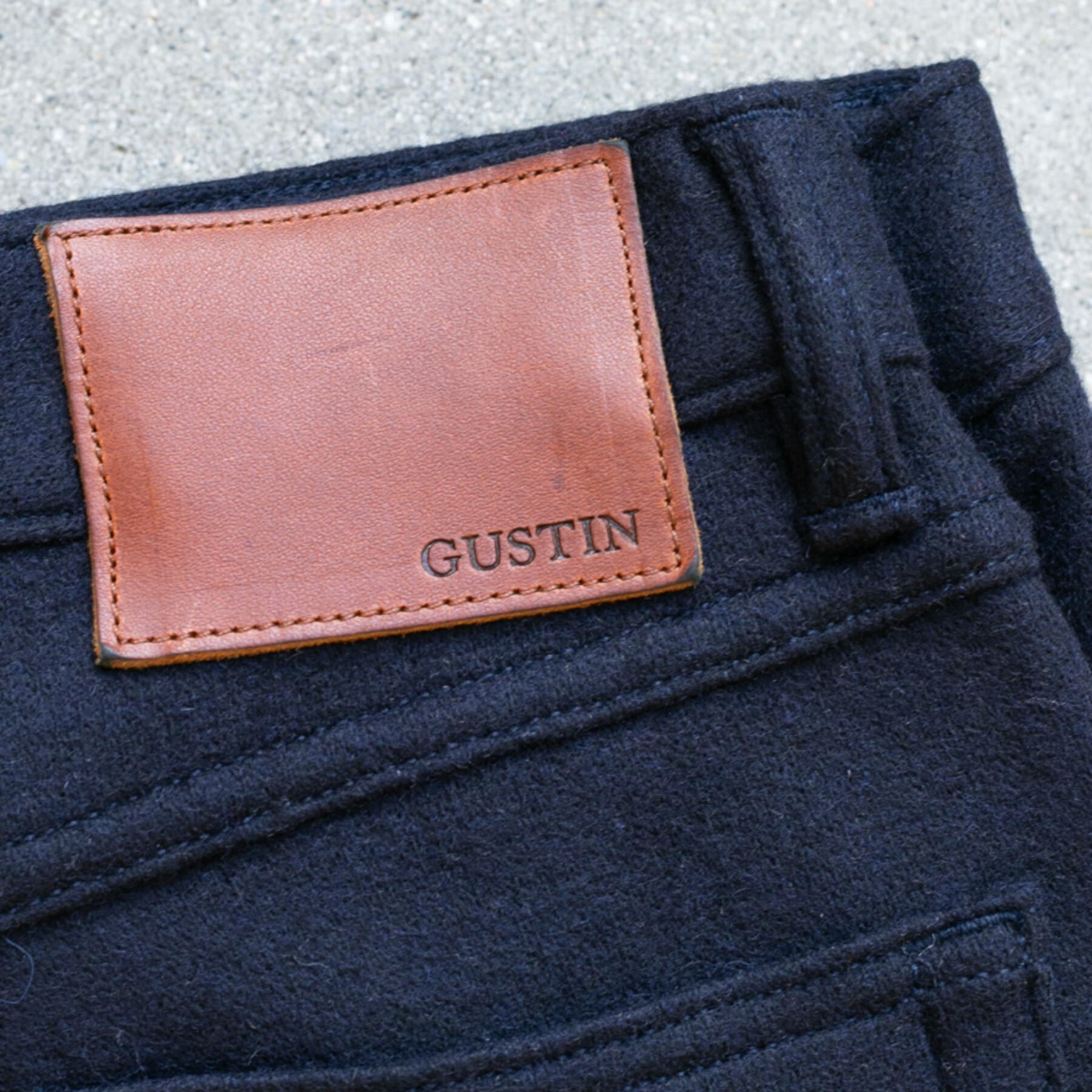 gustin #322 melton wool jersey 5 pocket - navy