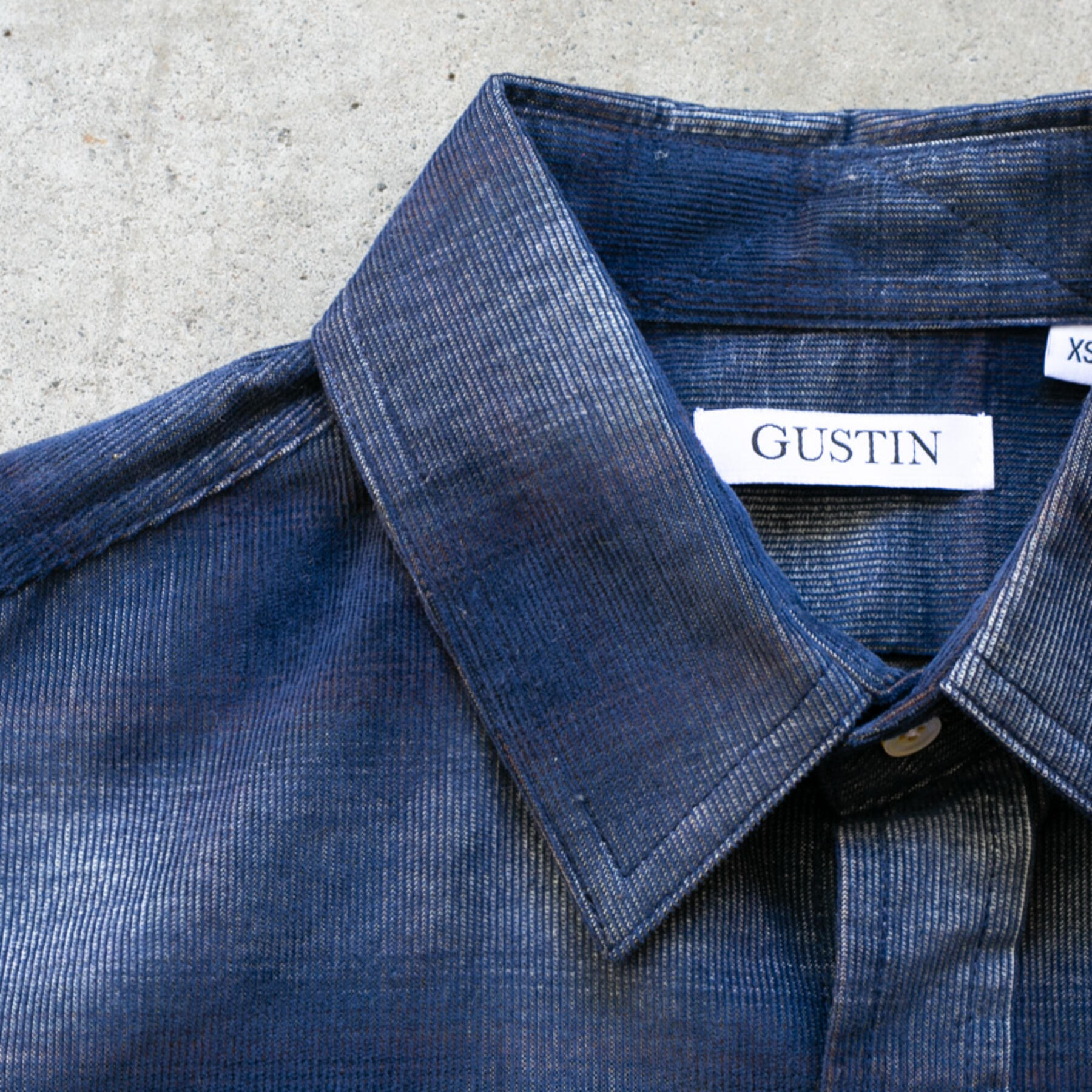 gustin #1075 shadow corduroy shirt - ocean