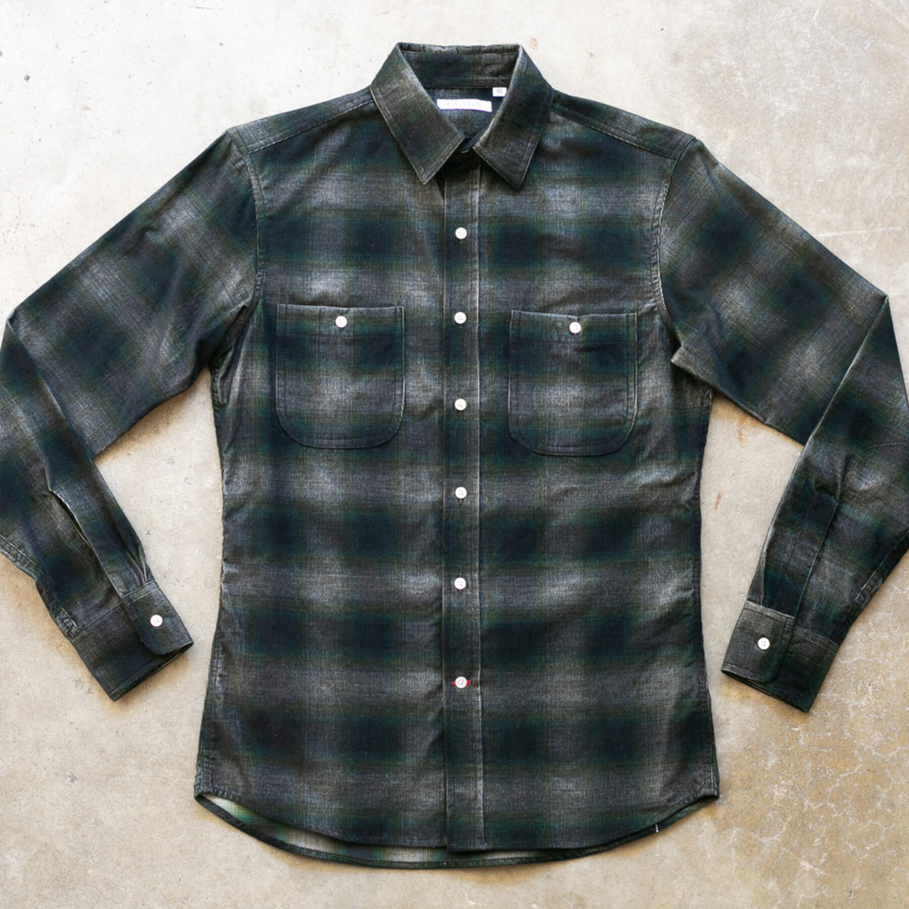 gustin #1073 shadow corduroy shirt - forest