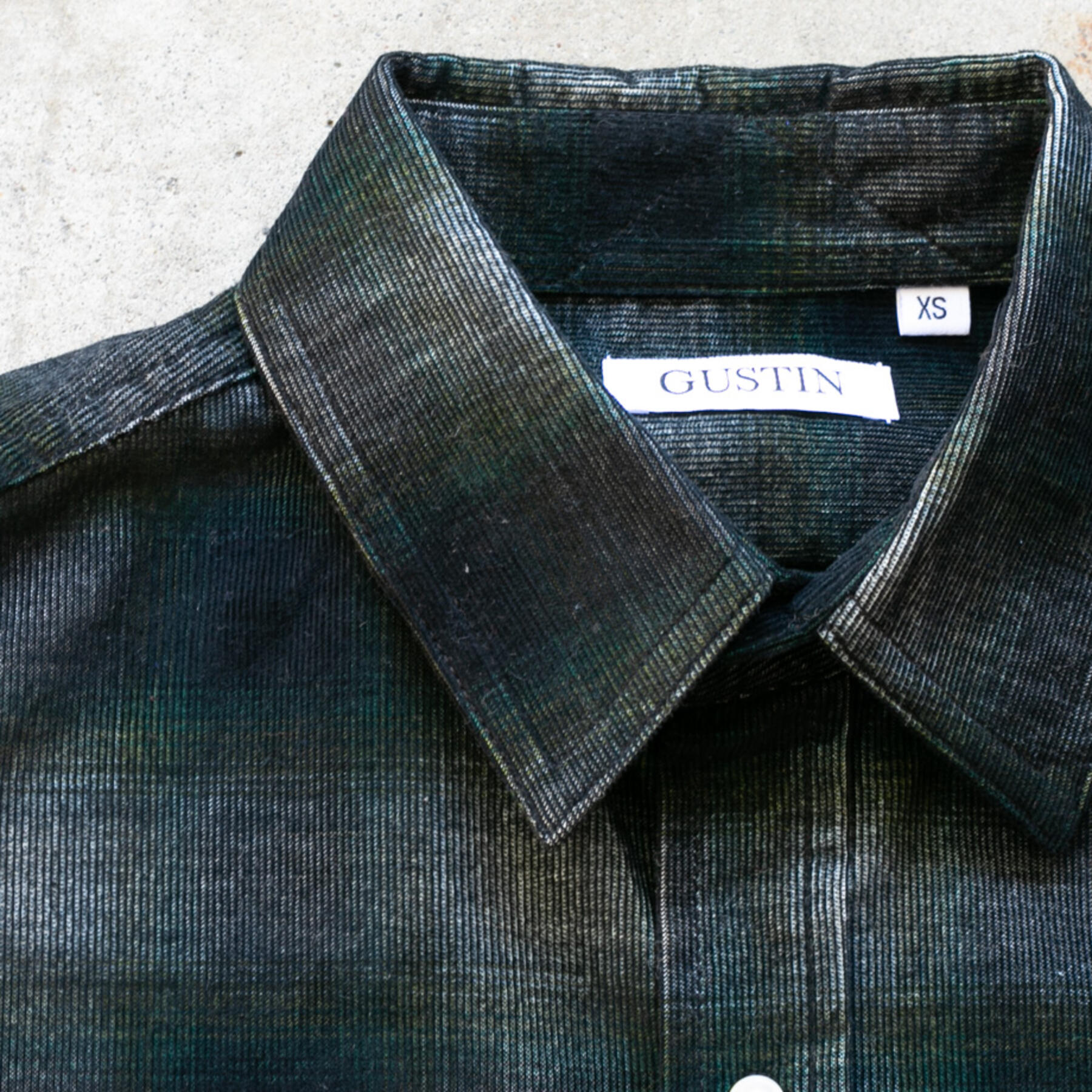 gustin #1073 shadow corduroy shirt - forest