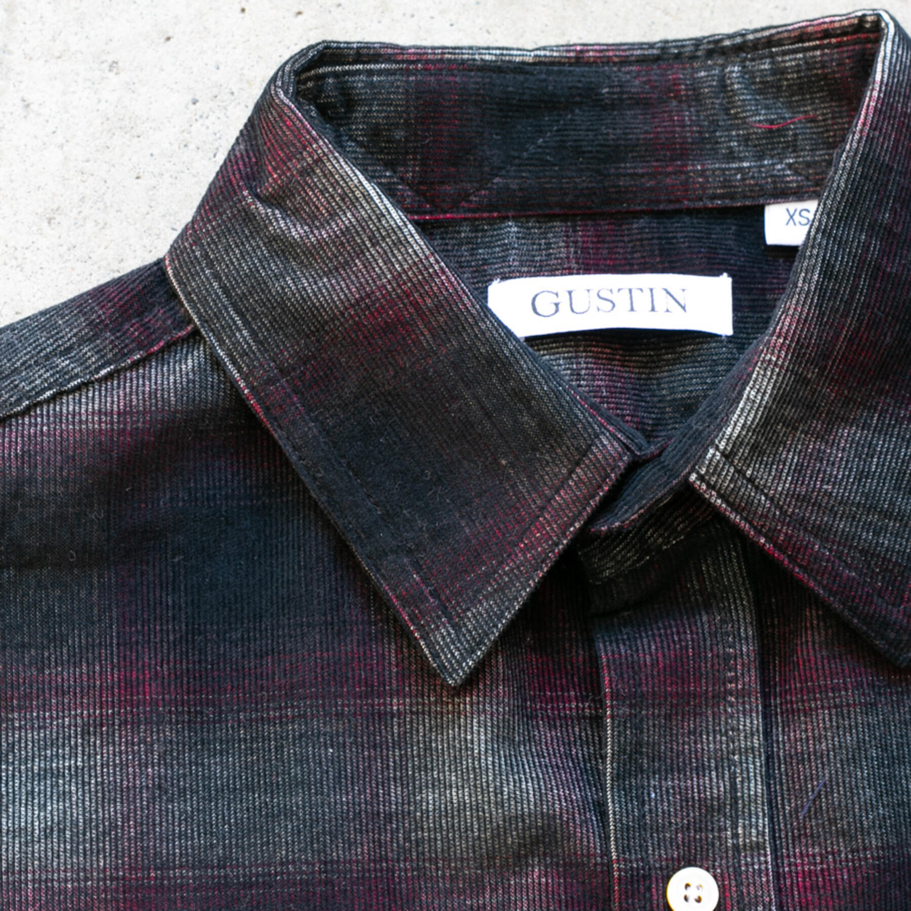 gustin #1074 shadow corduroy shirt - rust