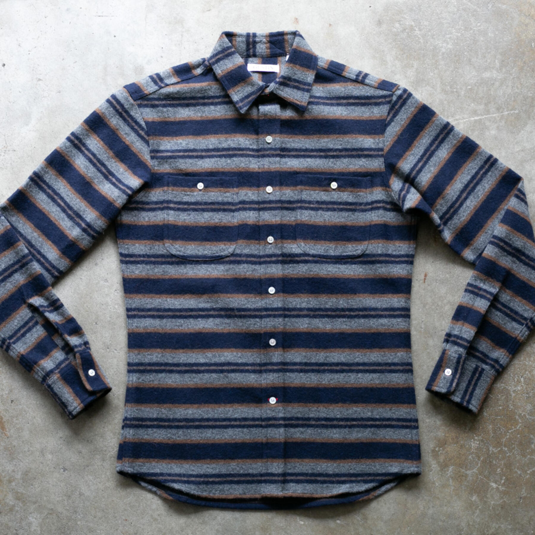 gustin #1169 rustic wool saddle blanket shirt - orange