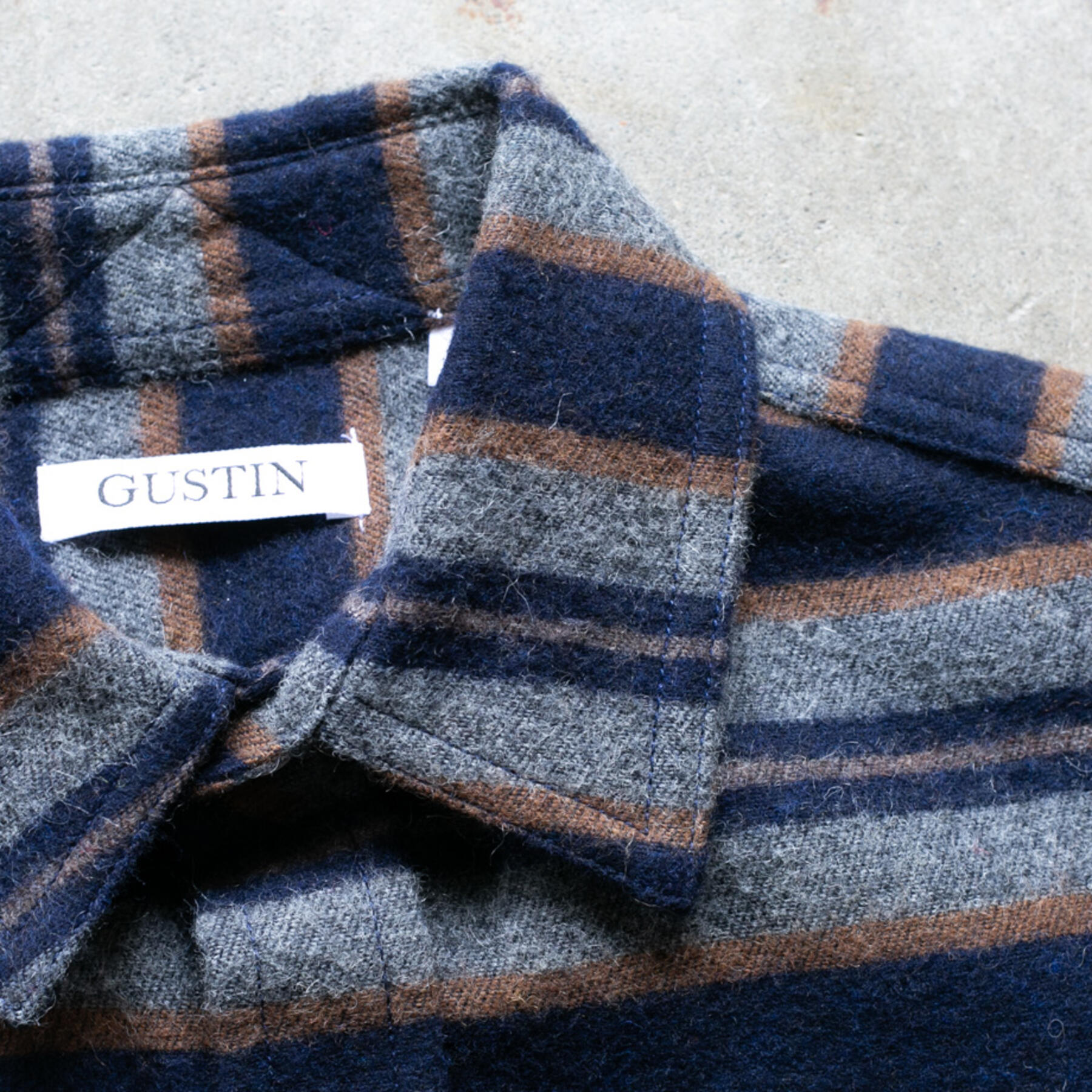gustin #1169 rustic wool saddle blanket shirt - orange